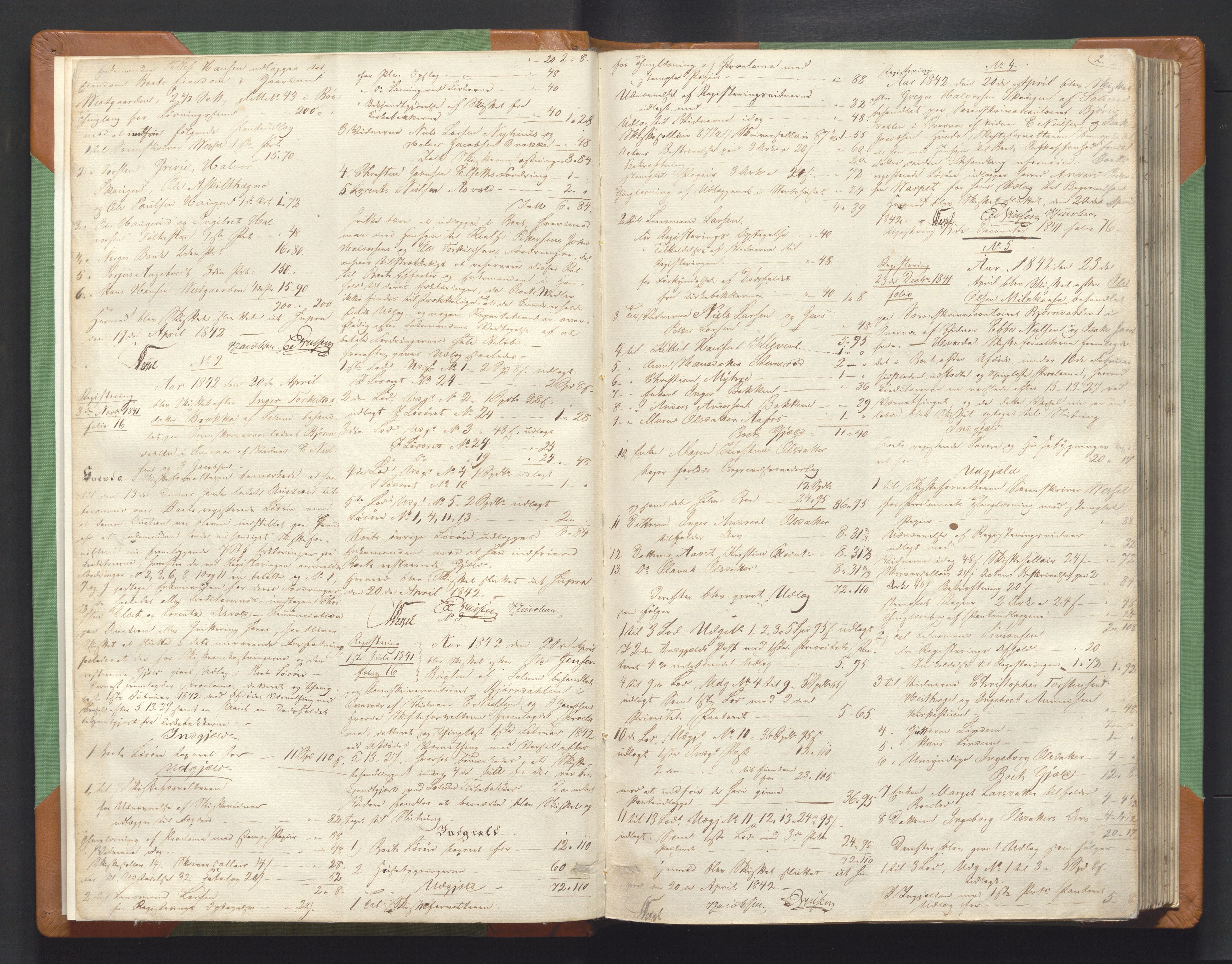 Nedre Telemark sorenskriveri, AV/SAKO-A-135/H/Hb/Hbe/L0001: Skifteutlodningsprotokoll, 1842-1857, p. 1b-2a