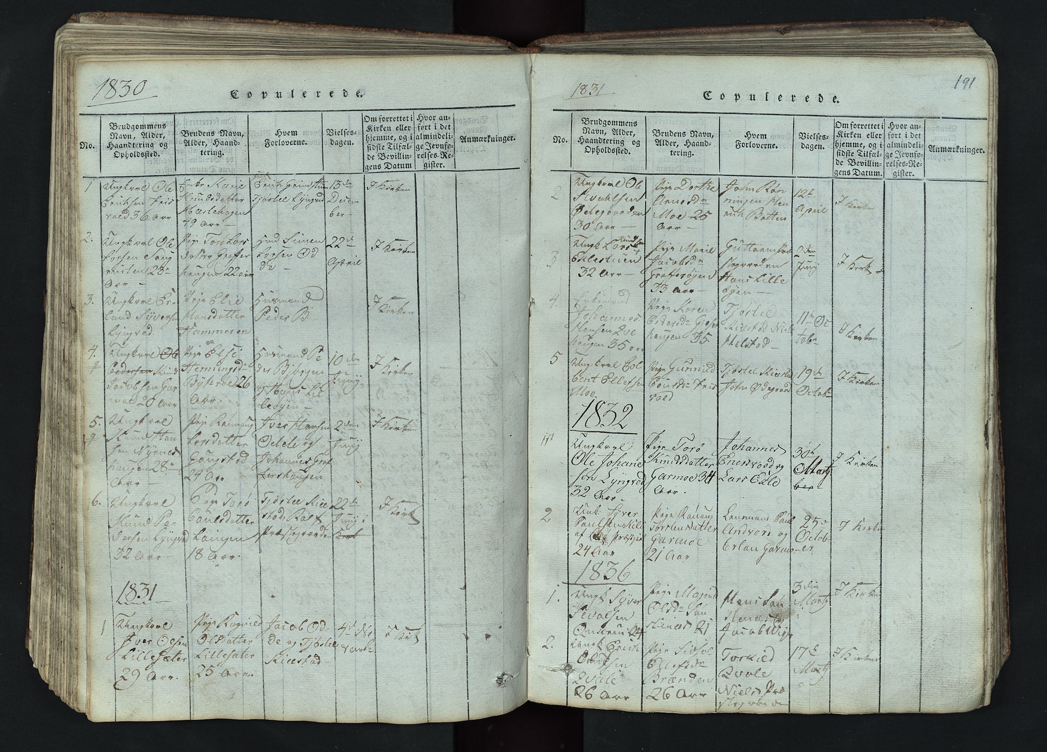 Lom prestekontor, SAH/PREST-070/L/L0002: Parish register (copy) no. 2, 1815-1844, p. 191
