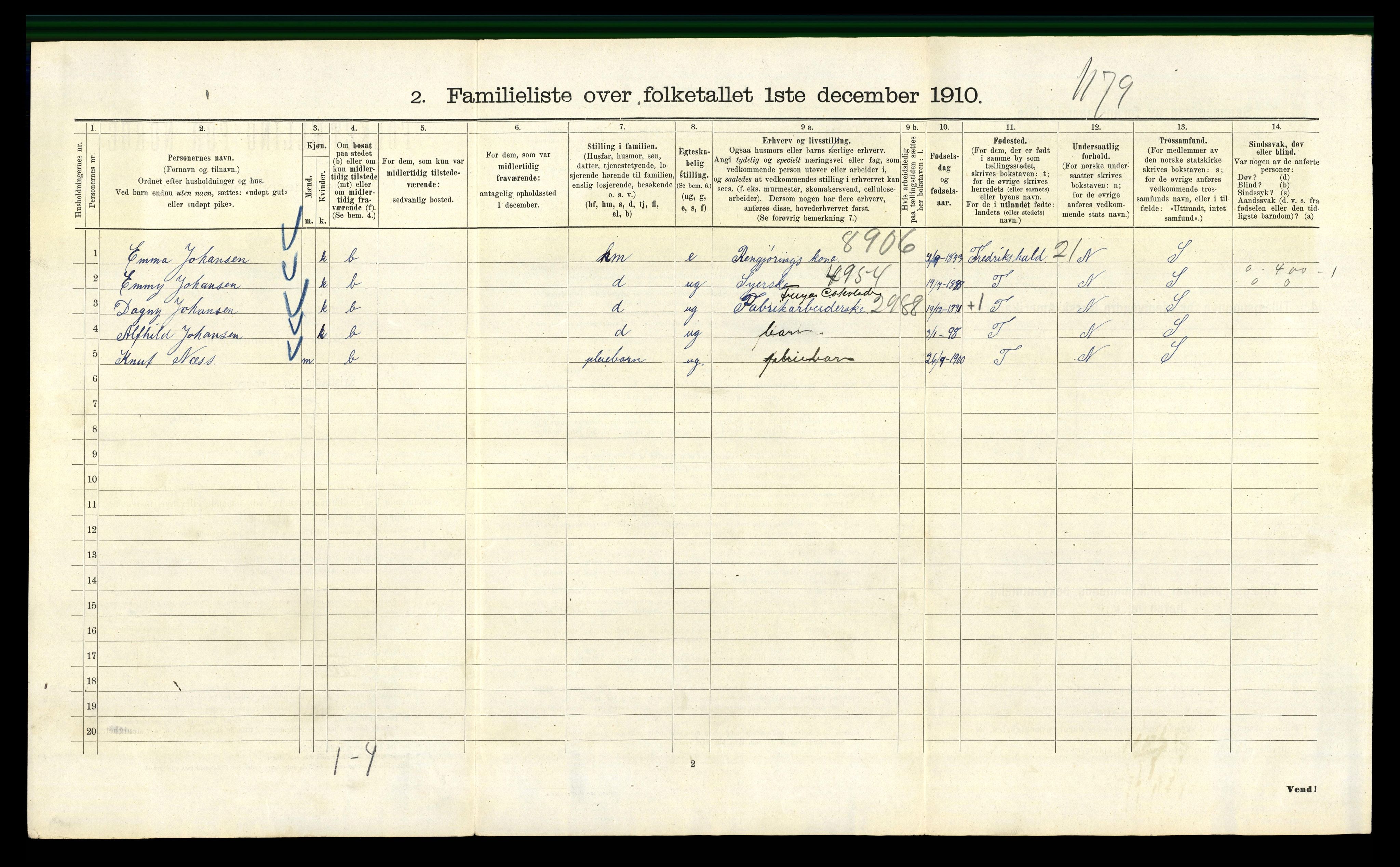 RA, 1910 census for Kristiania, 1910, p. 103426