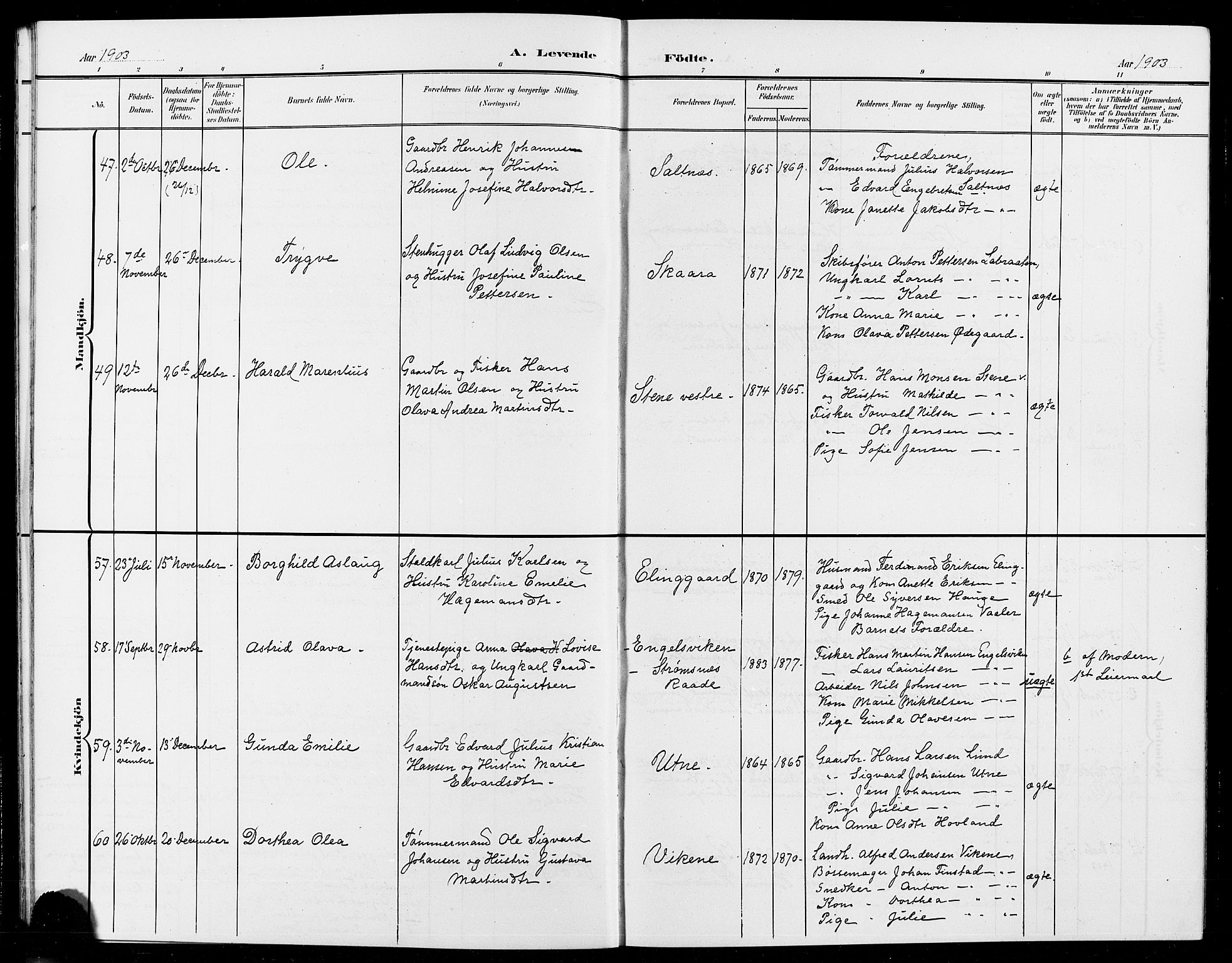 Onsøy prestekontor Kirkebøker, AV/SAO-A-10914/G/Ga/L0002: Parish register (copy) no. I 2, 1903-1909