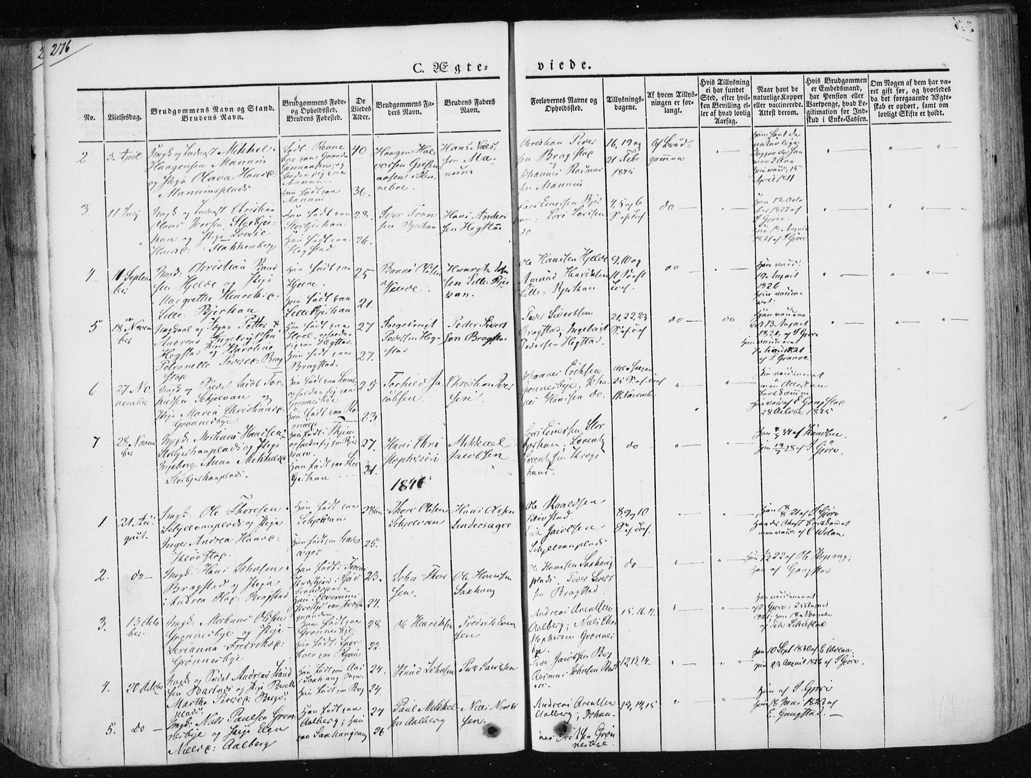 Ministerialprotokoller, klokkerbøker og fødselsregistre - Nord-Trøndelag, SAT/A-1458/730/L0280: Parish register (official) no. 730A07 /3, 1840-1854, p. 276