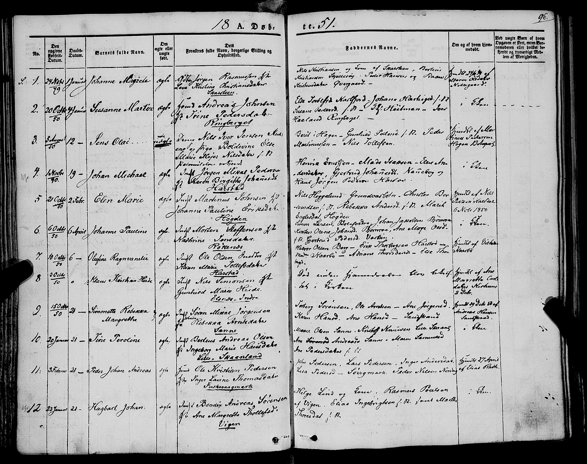 Trondenes sokneprestkontor, SATØ/S-1319/H/Ha/L0009kirke: Parish register (official) no. 9, 1841-1852, p. 96