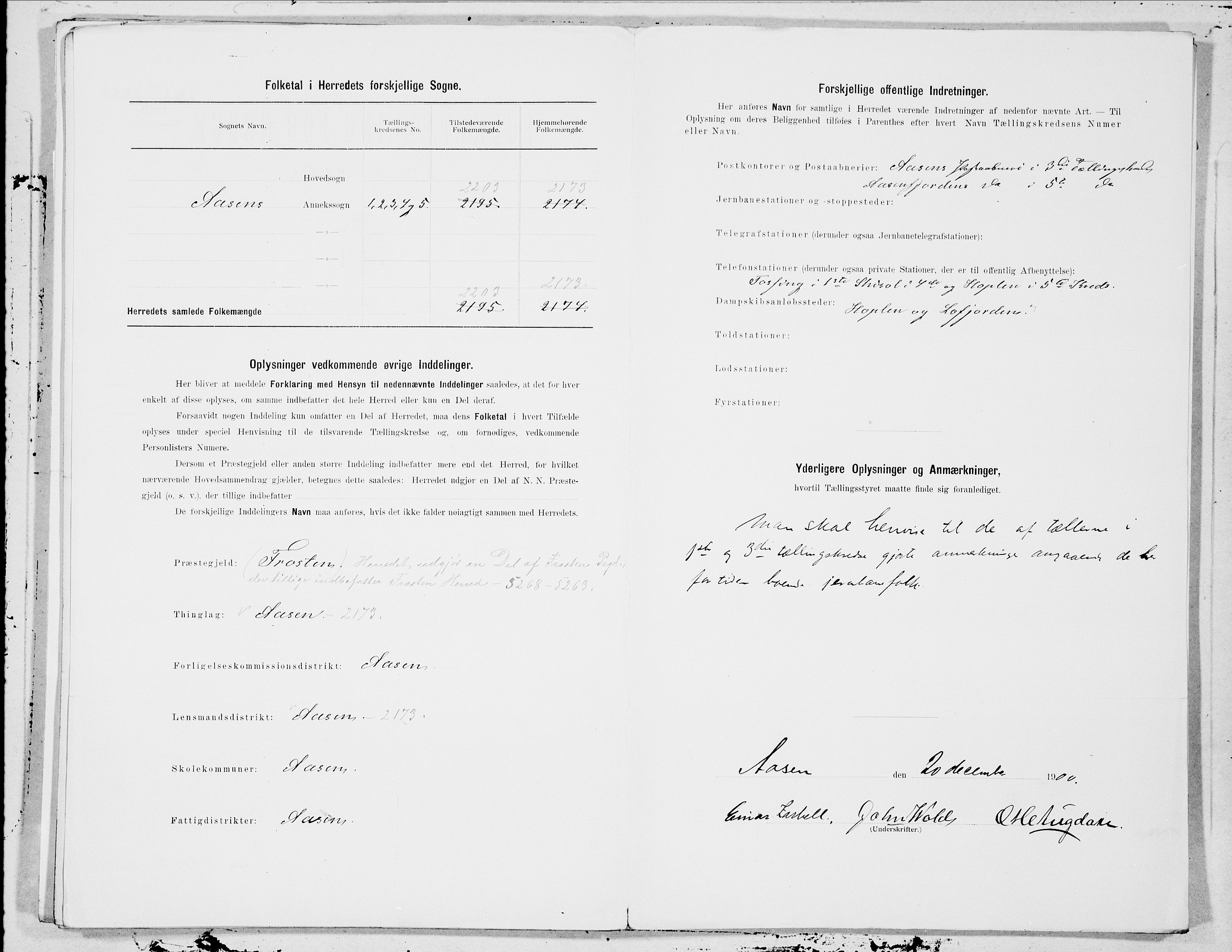 SAT, 1900 census for Åsen, 1900, p. 13