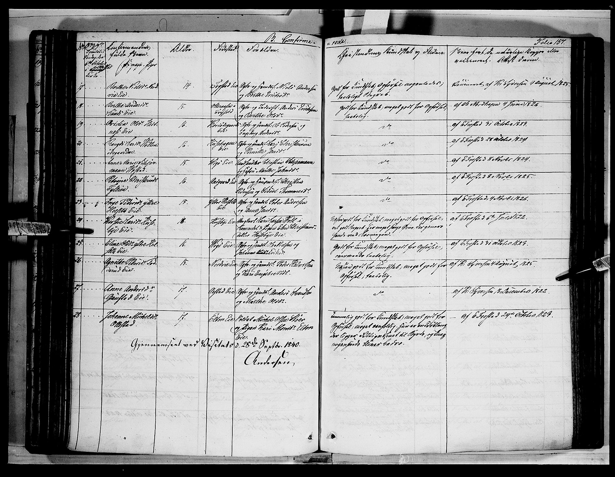 Stange prestekontor, AV/SAH-PREST-002/K/L0010: Parish register (official) no. 10, 1835-1845, p. 157