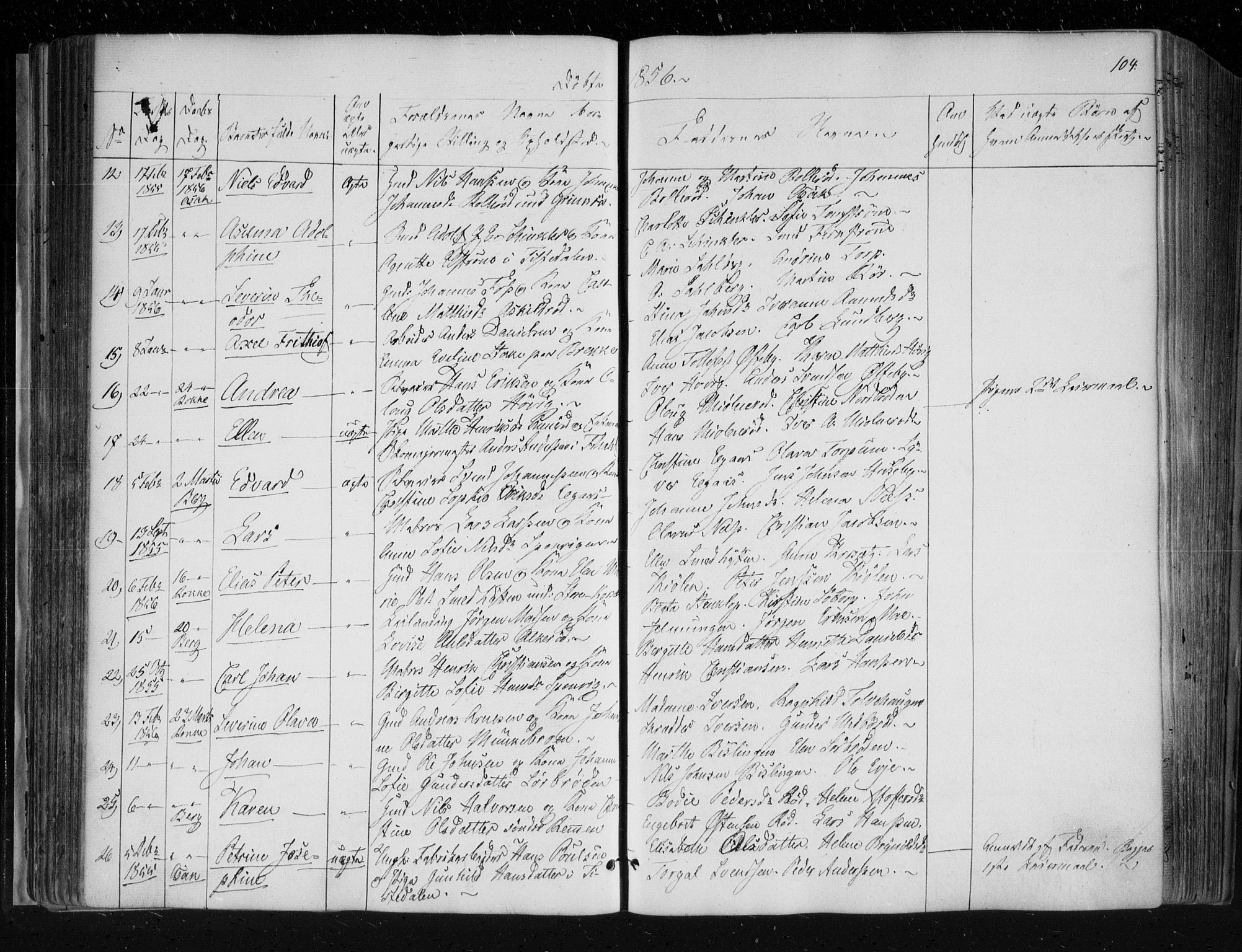 Berg prestekontor Kirkebøker, AV/SAO-A-10902/F/Fa/L0004: Parish register (official) no. I 4, 1843-1860, p. 104