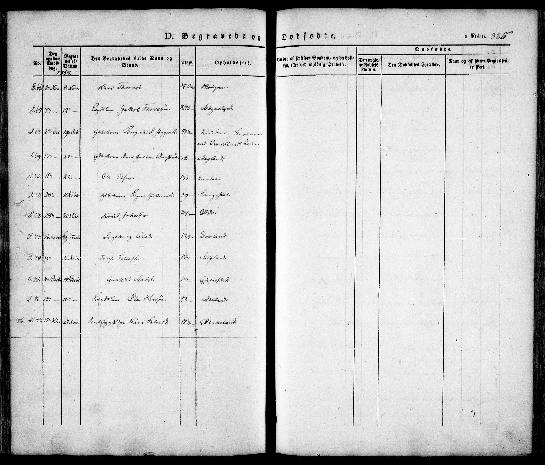 Evje sokneprestkontor, AV/SAK-1111-0008/F/Fa/Faa/L0005: Parish register (official) no. A 5, 1843-1865, p. 385