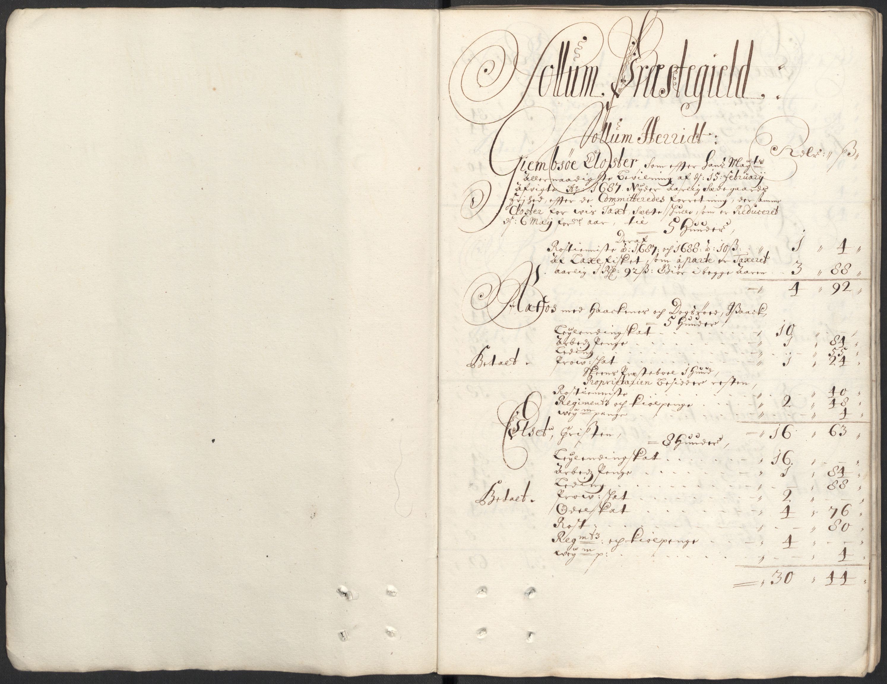 Rentekammeret inntil 1814, Reviderte regnskaper, Fogderegnskap, RA/EA-4092/R35/L2087: Fogderegnskap Øvre og Nedre Telemark, 1687-1689, p. 182