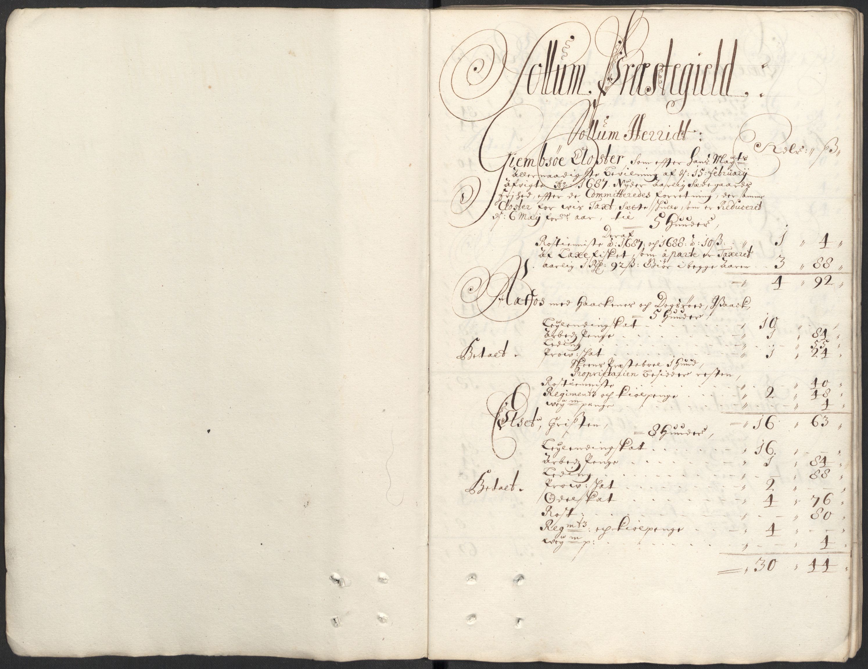 Rentekammeret inntil 1814, Reviderte regnskaper, Fogderegnskap, AV/RA-EA-4092/R35/L2087: Fogderegnskap Øvre og Nedre Telemark, 1687-1689, p. 182