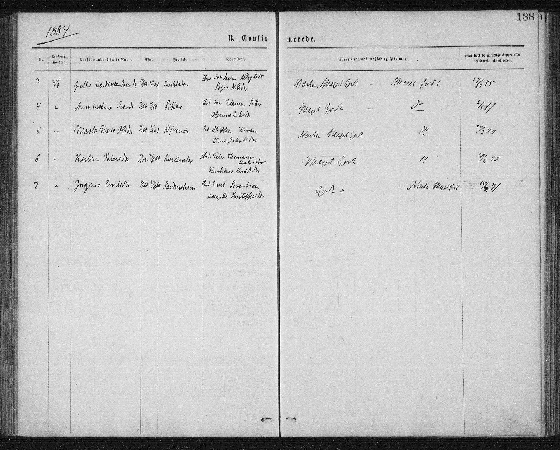 Ministerialprotokoller, klokkerbøker og fødselsregistre - Nord-Trøndelag, AV/SAT-A-1458/771/L0596: Parish register (official) no. 771A03, 1870-1884, p. 138