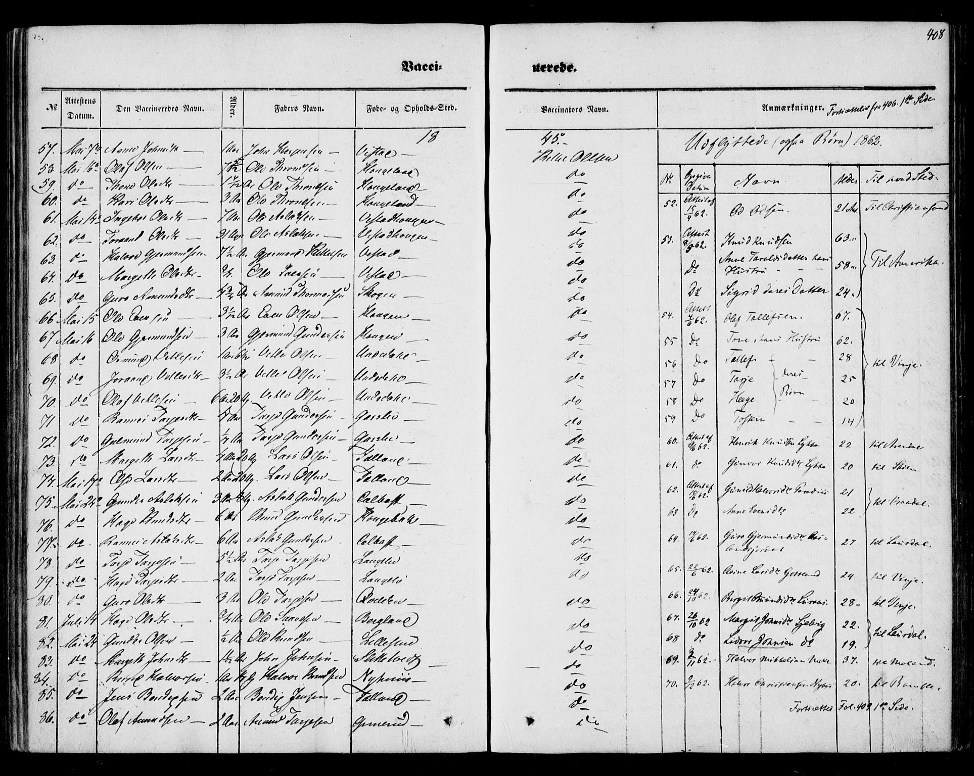 Mo kirkebøker, AV/SAKO-A-286/F/Fa/L0005: Parish register (official) no. I 5, 1844-1864, p. 408