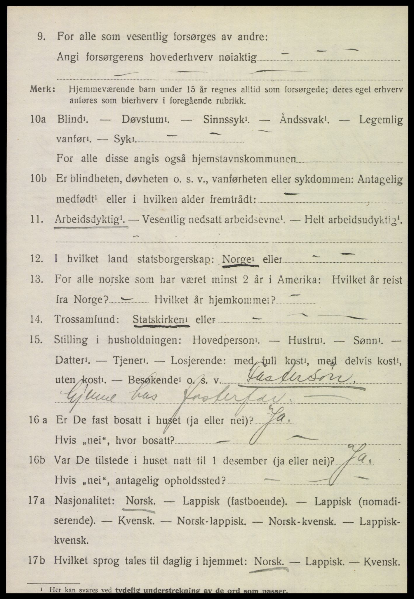 SAT, 1920 census for Leksvik, 1920, p. 1837