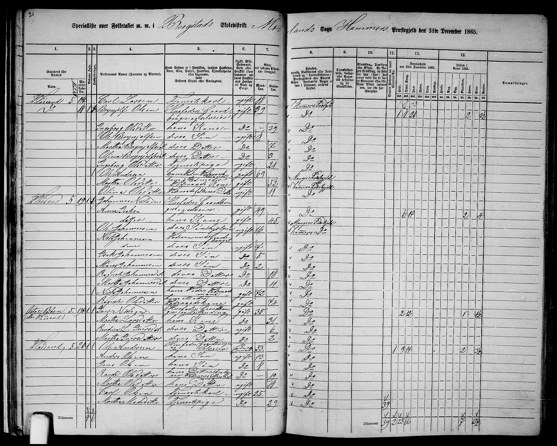 RA, 1865 census for Hamre, 1865, p. 26