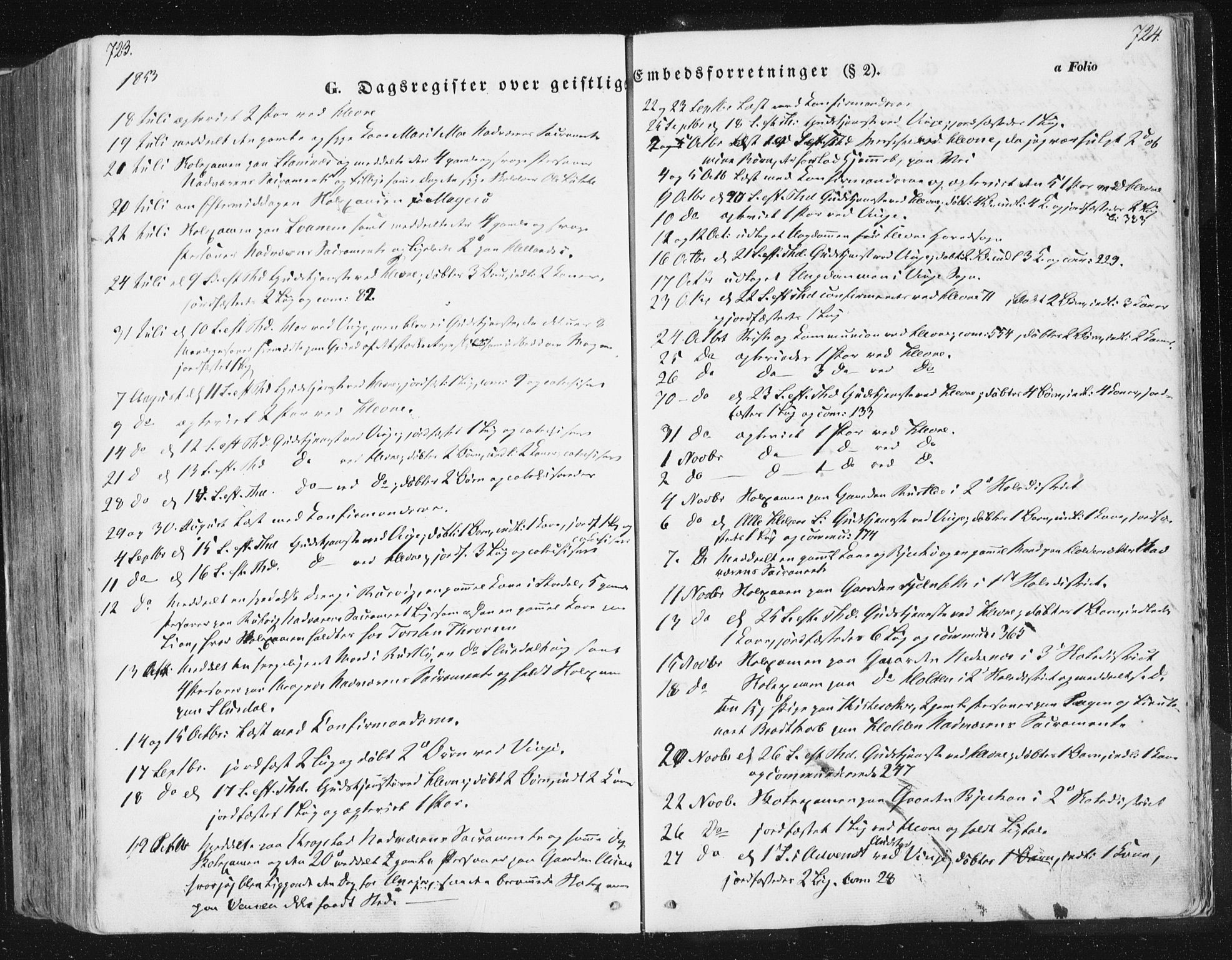 Ministerialprotokoller, klokkerbøker og fødselsregistre - Sør-Trøndelag, SAT/A-1456/630/L0494: Parish register (official) no. 630A07, 1852-1868, p. 723-724