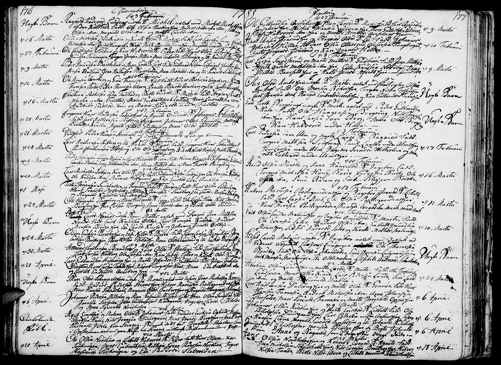 Ringsaker prestekontor, AV/SAH-PREST-014/K/Ka/L0003: Parish register (official) no. 3, 1775-1798, p. 176-177