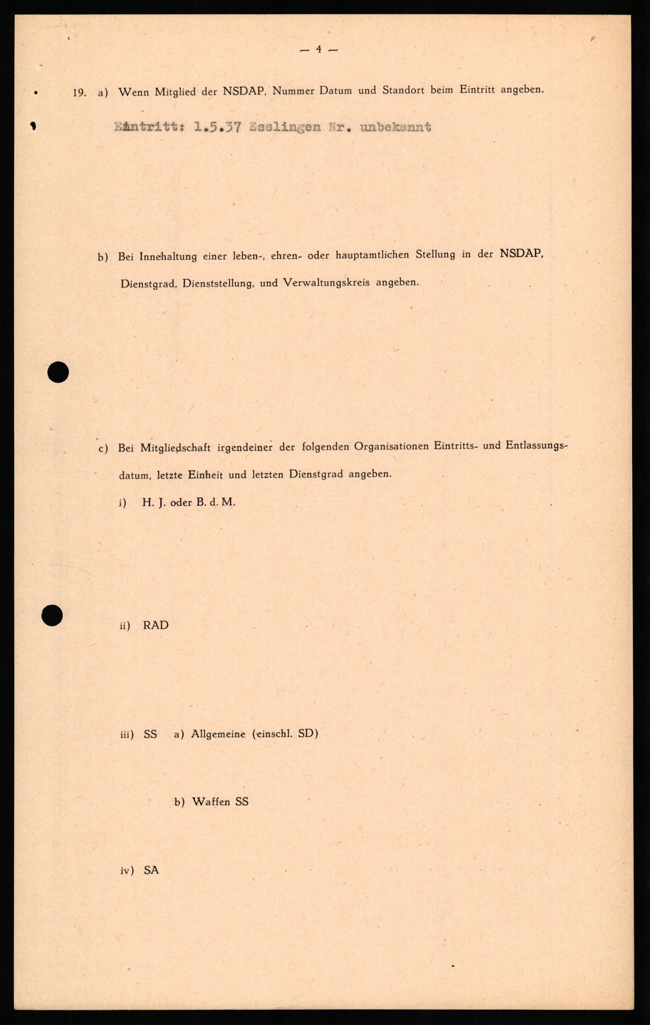 Forsvaret, Forsvarets overkommando II, AV/RA-RAFA-3915/D/Db/L0030: CI Questionaires. Tyske okkupasjonsstyrker i Norge. Tyskere., 1945-1946, p. 474