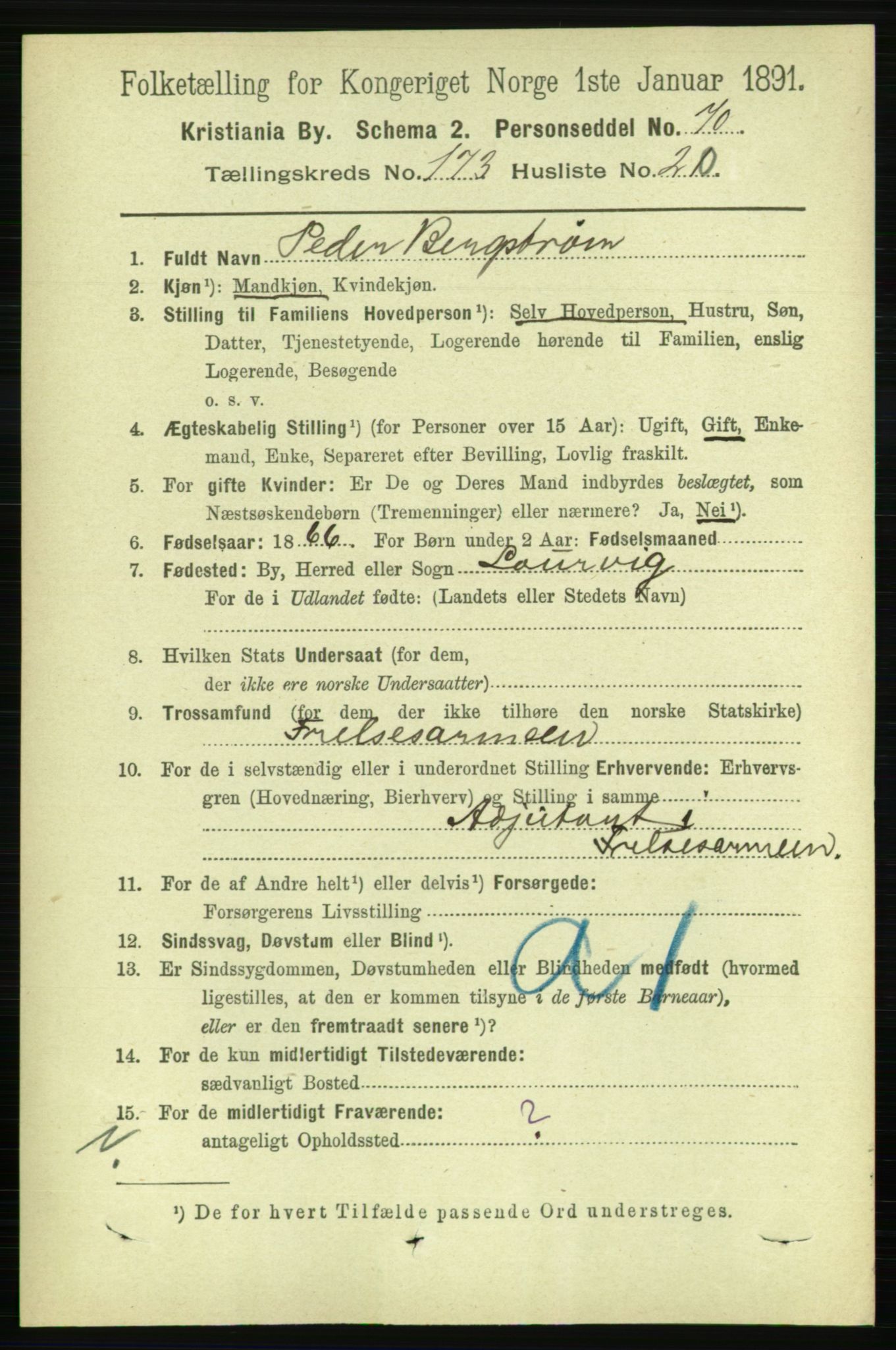 RA, 1891 census for 0301 Kristiania, 1891, p. 103823