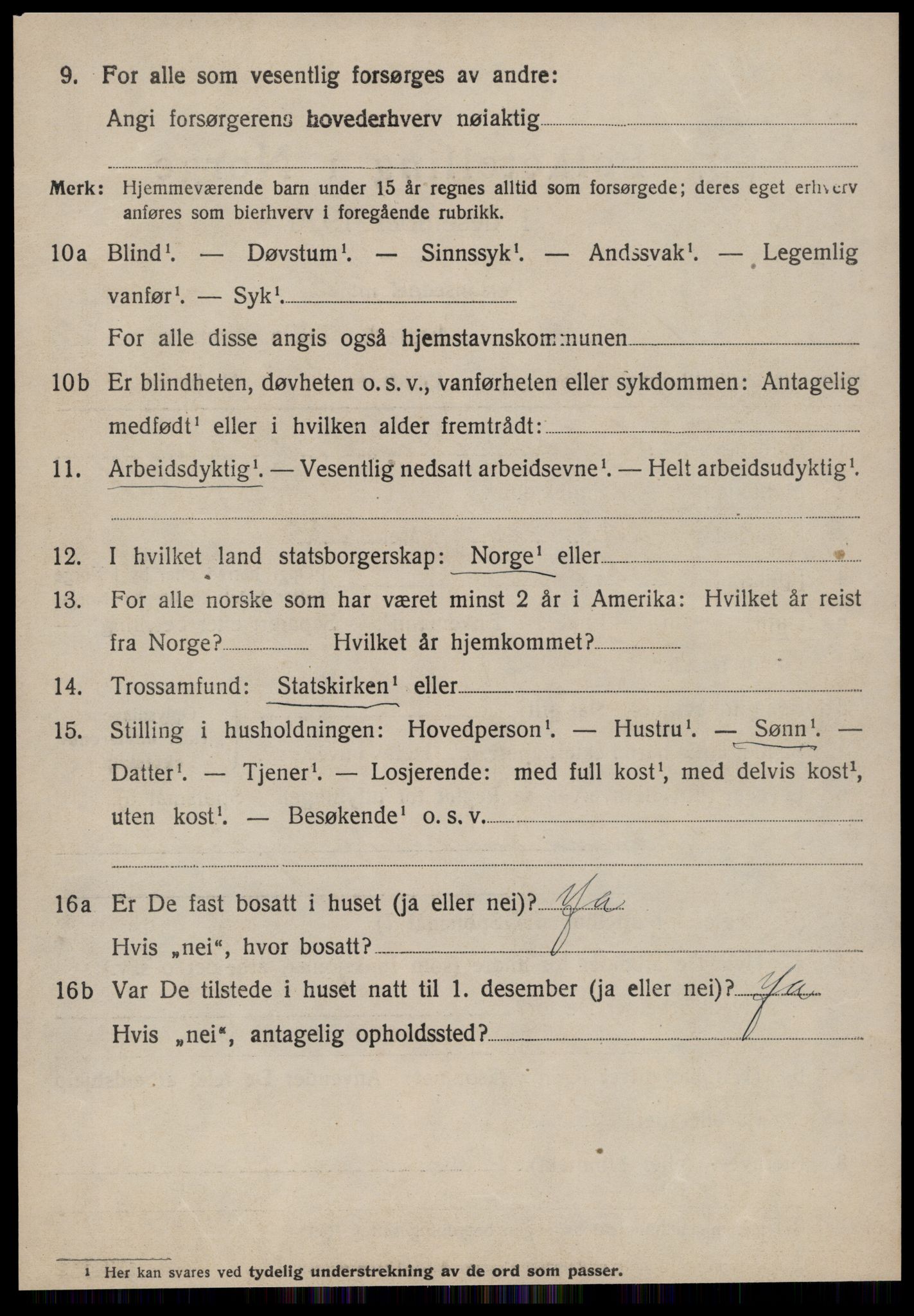 SAT, 1920 census for Volda, 1920, p. 8279