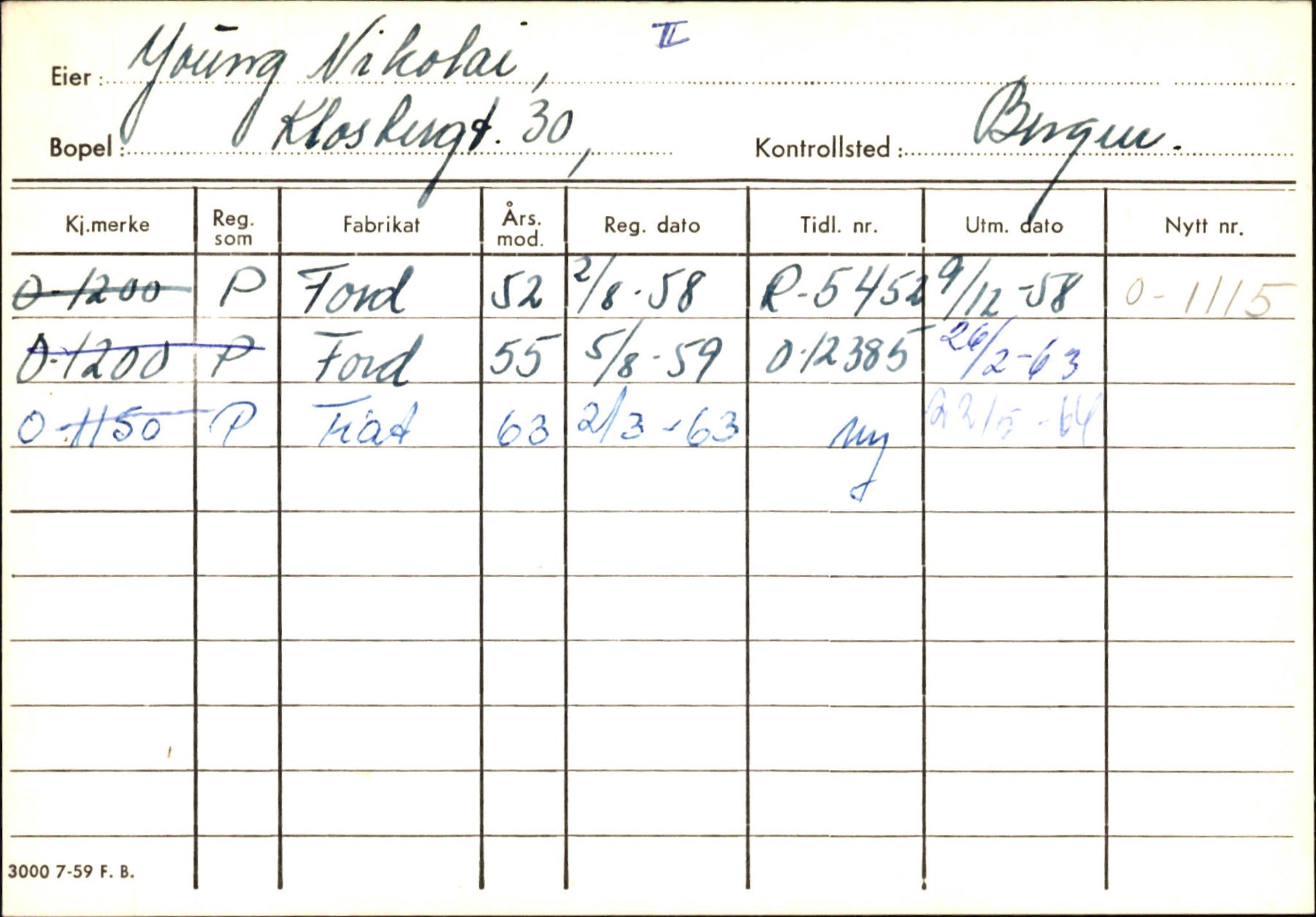 Statens vegvesen, Hordaland vegkontor, AV/SAB-A-5201/2/Hb/L0037: O-eierkort W-P, 1920-1971, p. 936