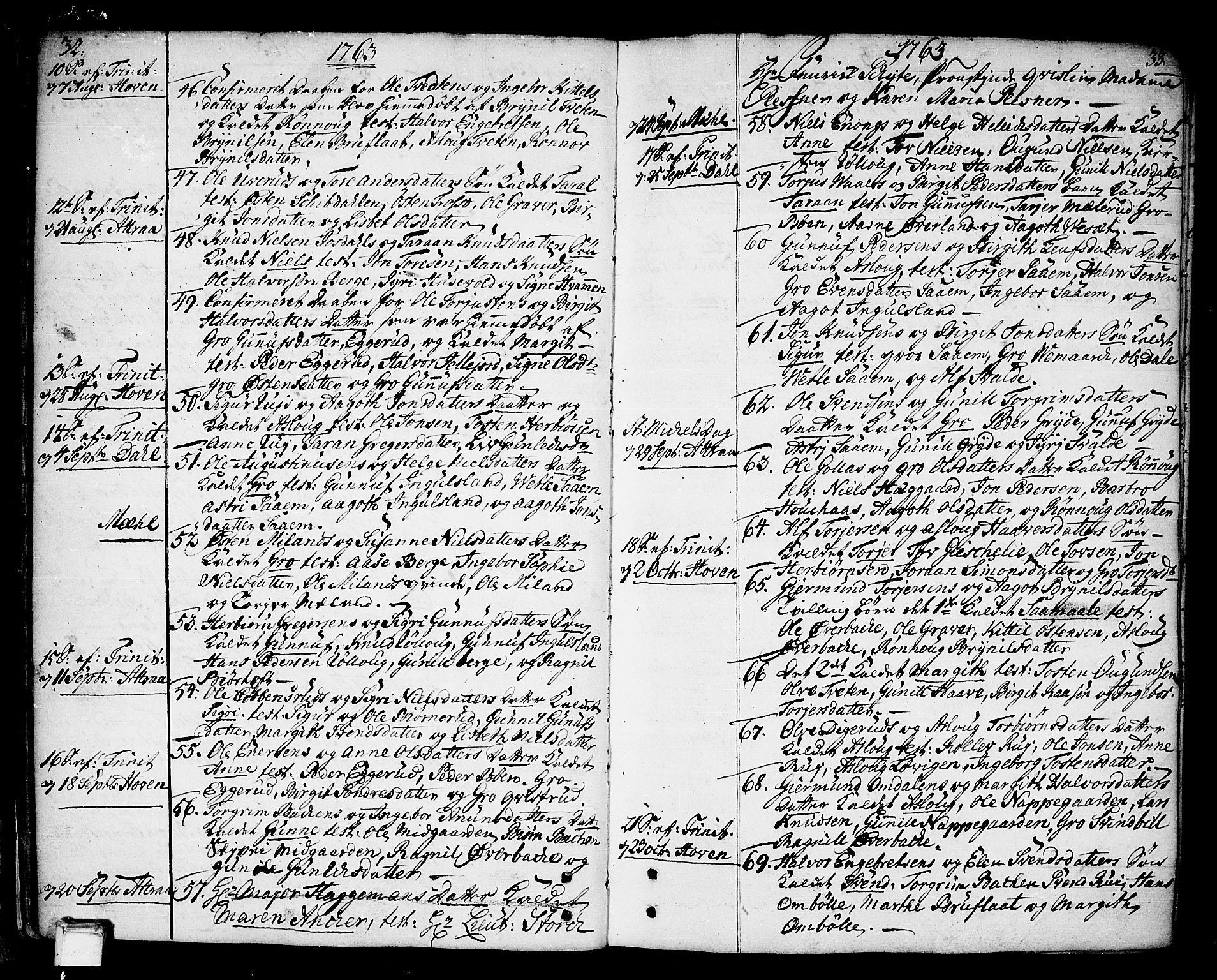 Tinn kirkebøker, AV/SAKO-A-308/F/Fa/L0002: Parish register (official) no. I 2, 1757-1810, p. 32-33