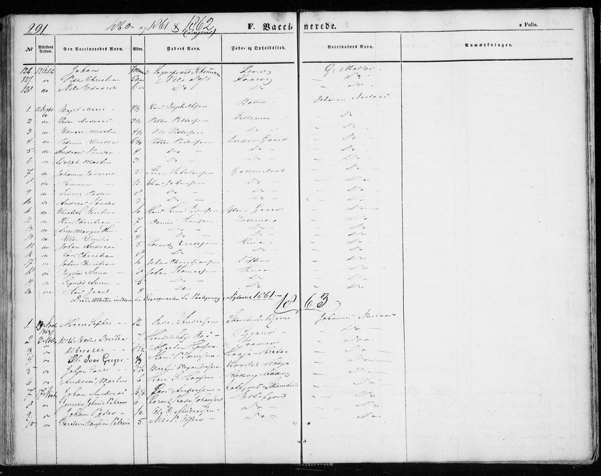 Lenvik sokneprestembete, SATØ/S-1310/H/Ha/Haa/L0007kirke: Parish register (official) no. 7, 1855-1865, p. 291