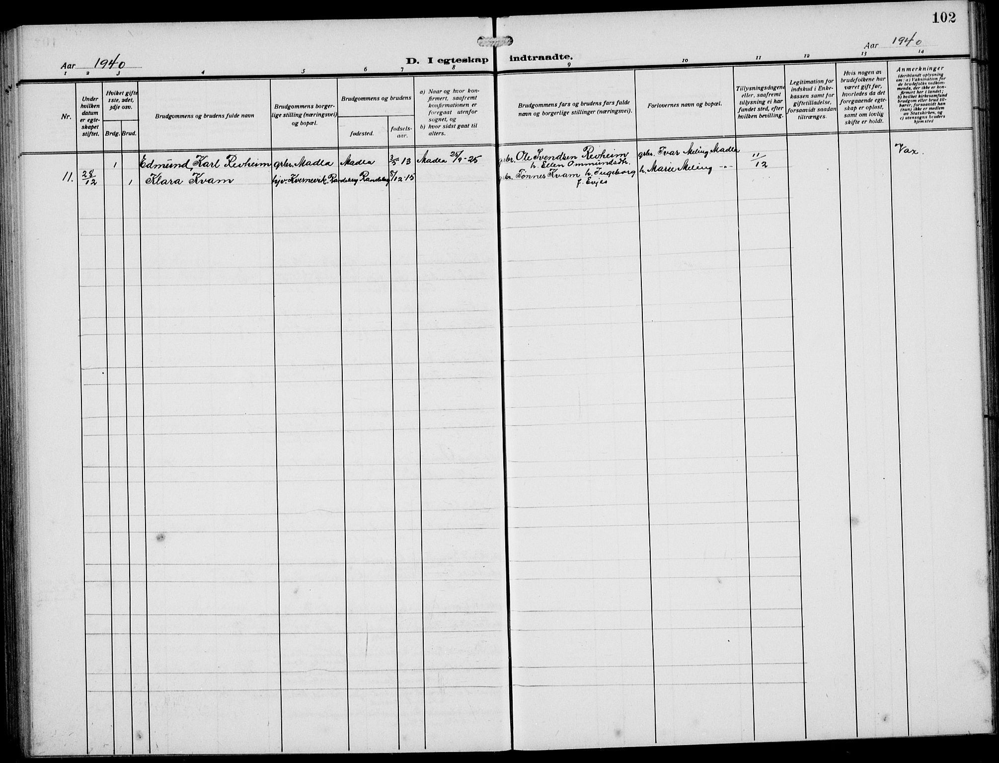 Håland sokneprestkontor, AV/SAST-A-101802/002/A/L0001: Parish register (copy) no. B 6, 1914-1940, p. 102