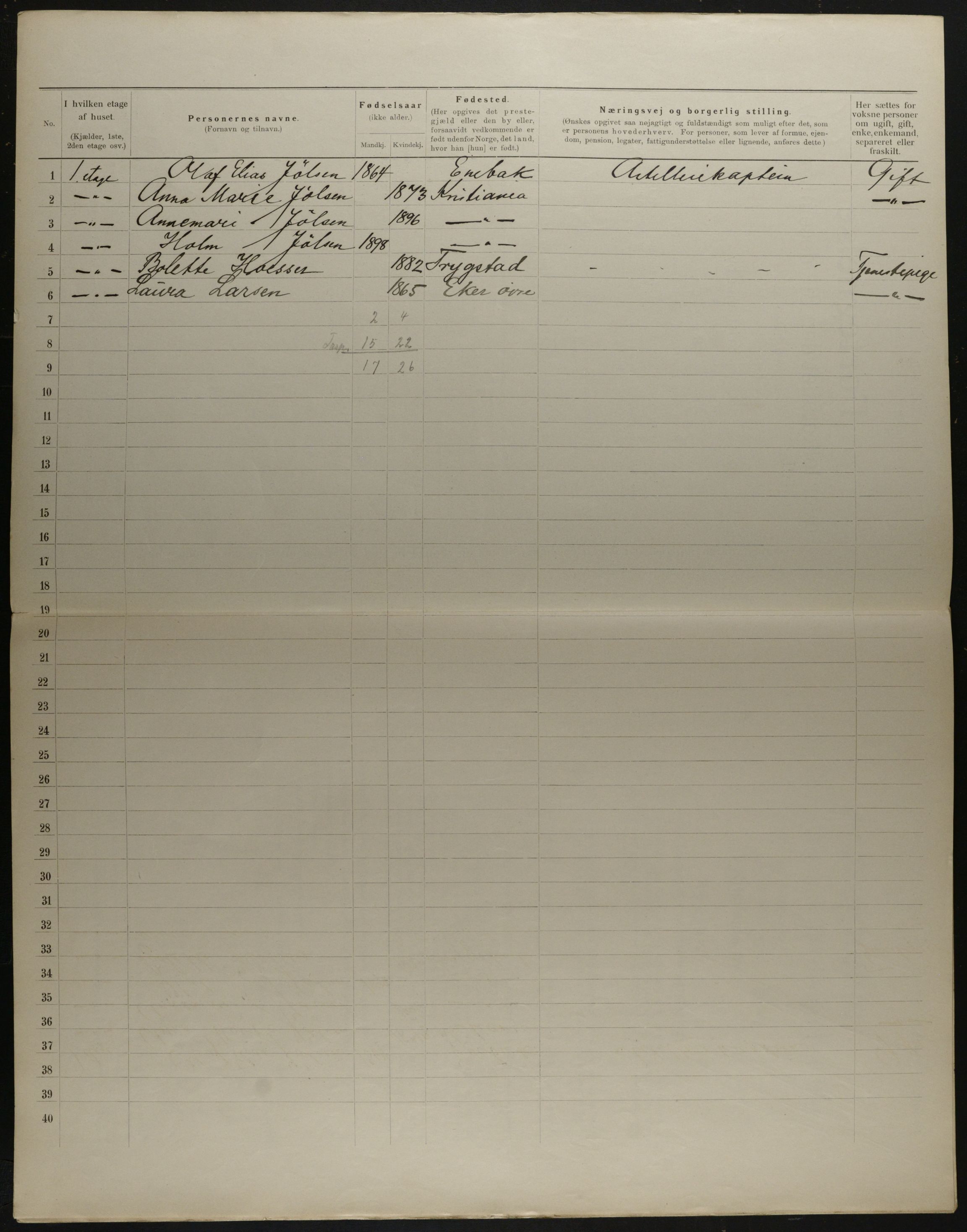 OBA, Municipal Census 1901 for Kristiania, 1901, p. 15588