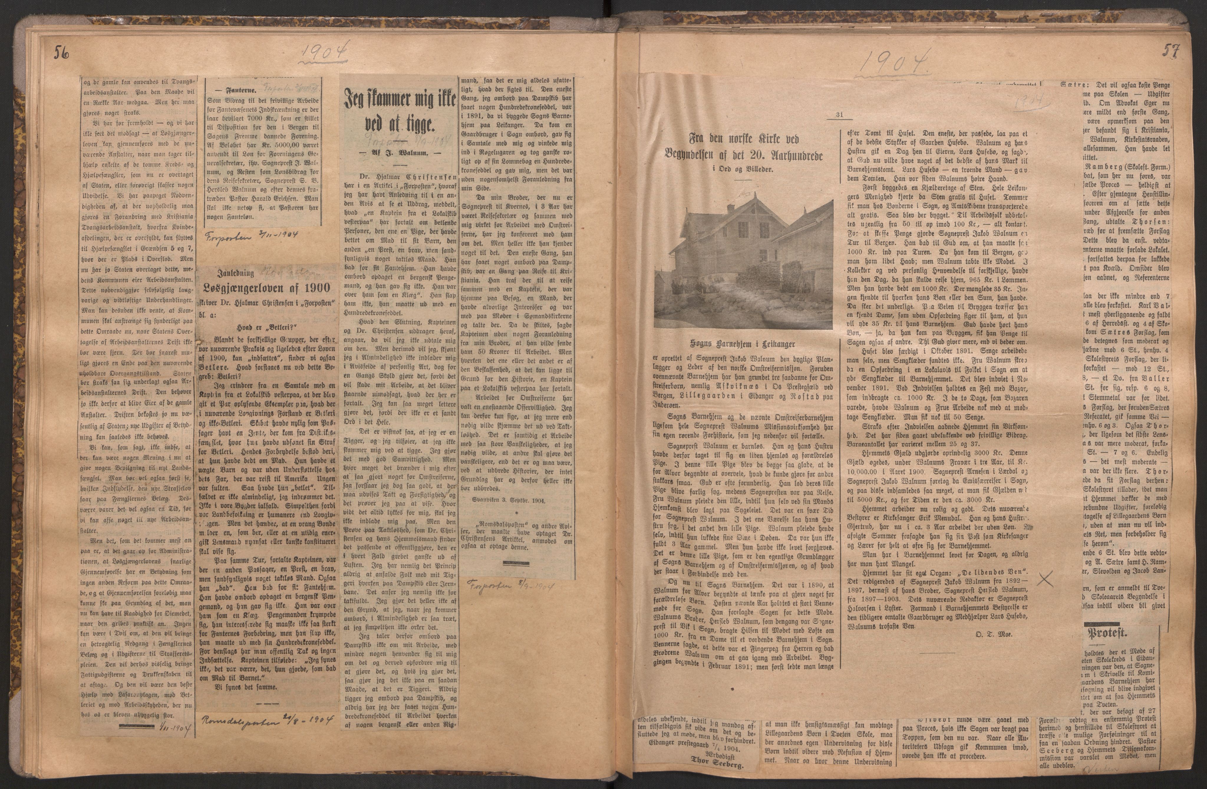 Norsk Misjon Blant Hjemløse, RA/PA-0793/F/Fv/L0534: Utklipp, 1897-1919, p. 56-57