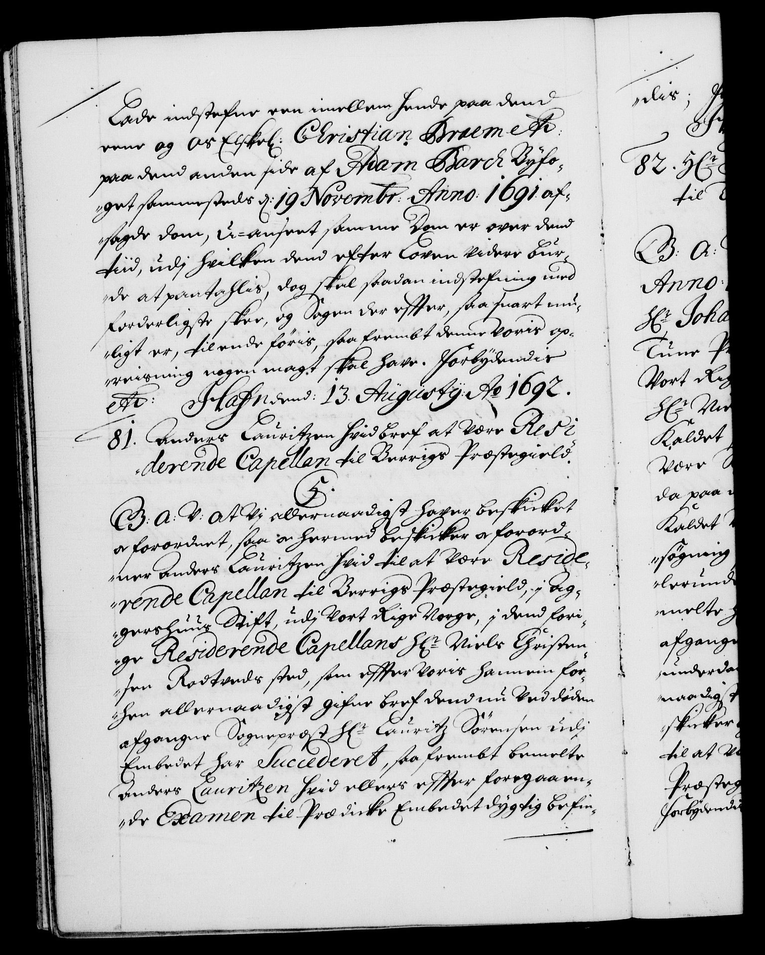 Danske Kanselli 1572-1799, RA/EA-3023/F/Fc/Fca/Fcaa/L0016: Norske registre (mikrofilm), 1692-1697, p. 41b