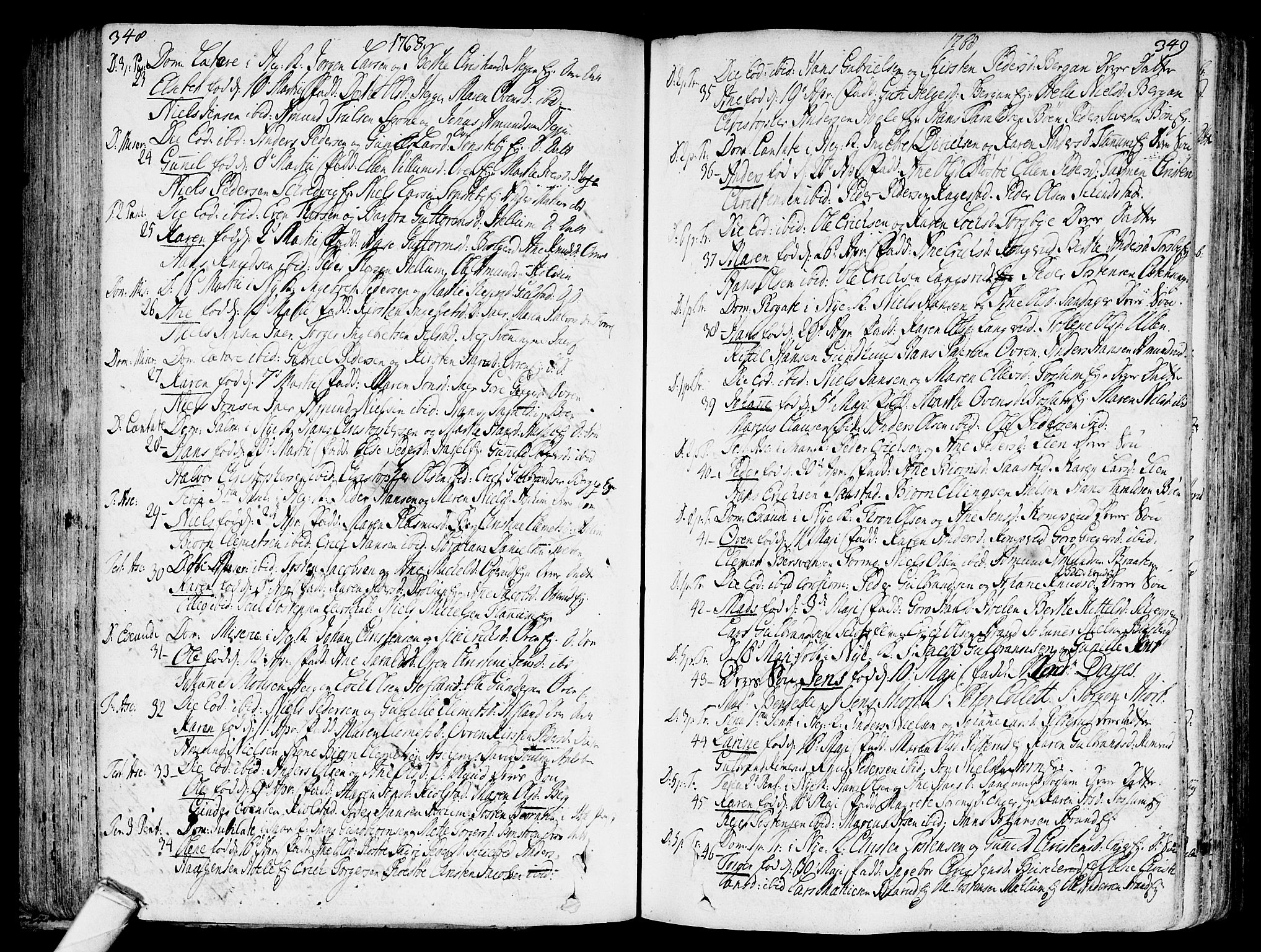 Modum kirkebøker, AV/SAKO-A-234/F/Fa/L0002: Parish register (official) no. 2, 1741-1782, p. 348-349