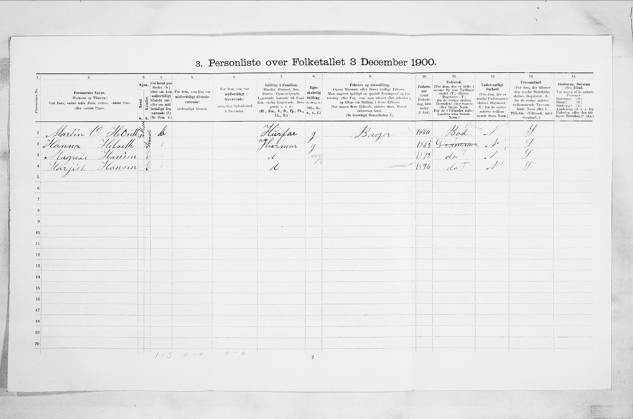 RA, 1900 census for Drammen, 1900, p. 1223