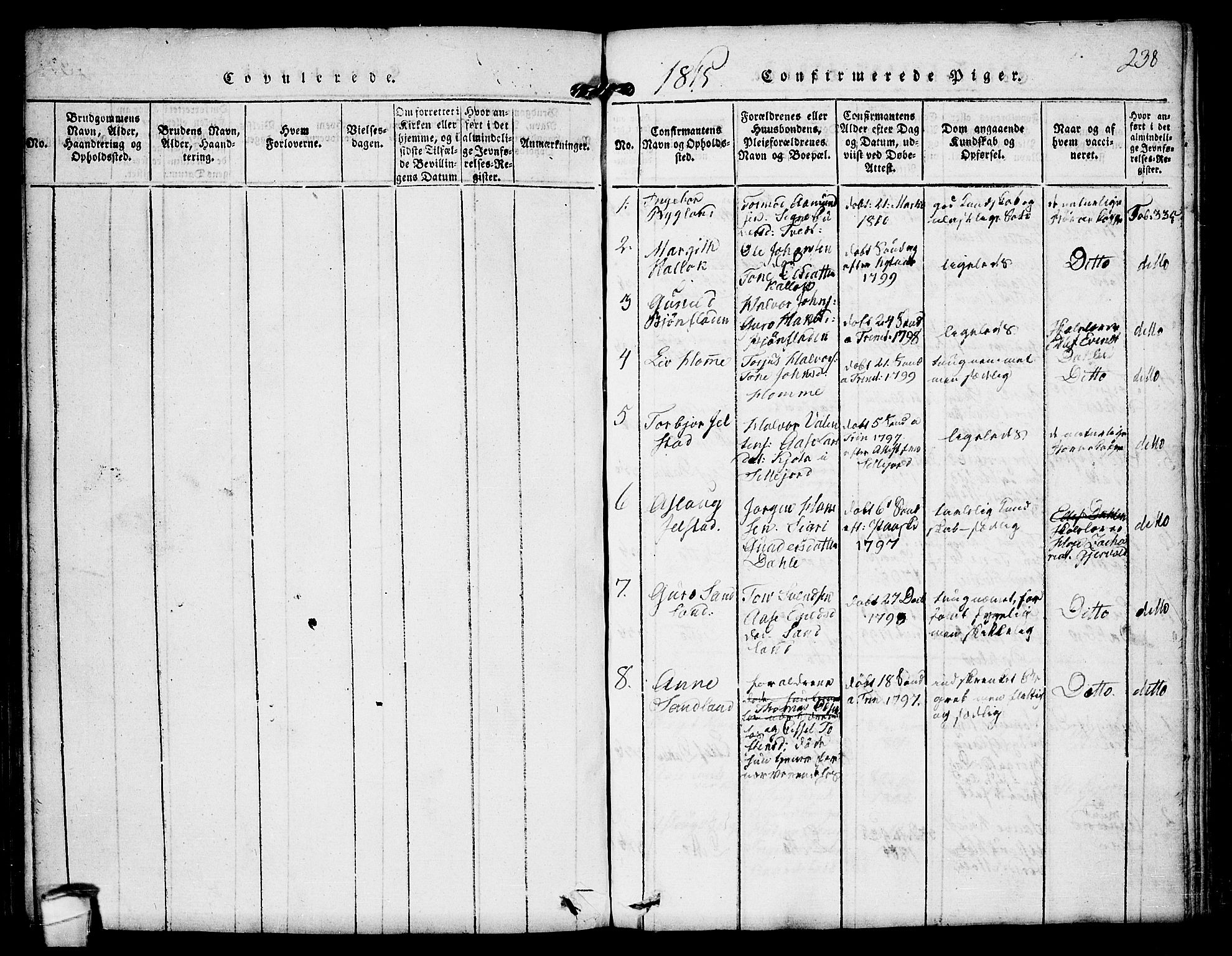 Kviteseid kirkebøker, AV/SAKO-A-276/F/Fb/L0001: Parish register (official) no. II 1, 1815-1836, p. 238