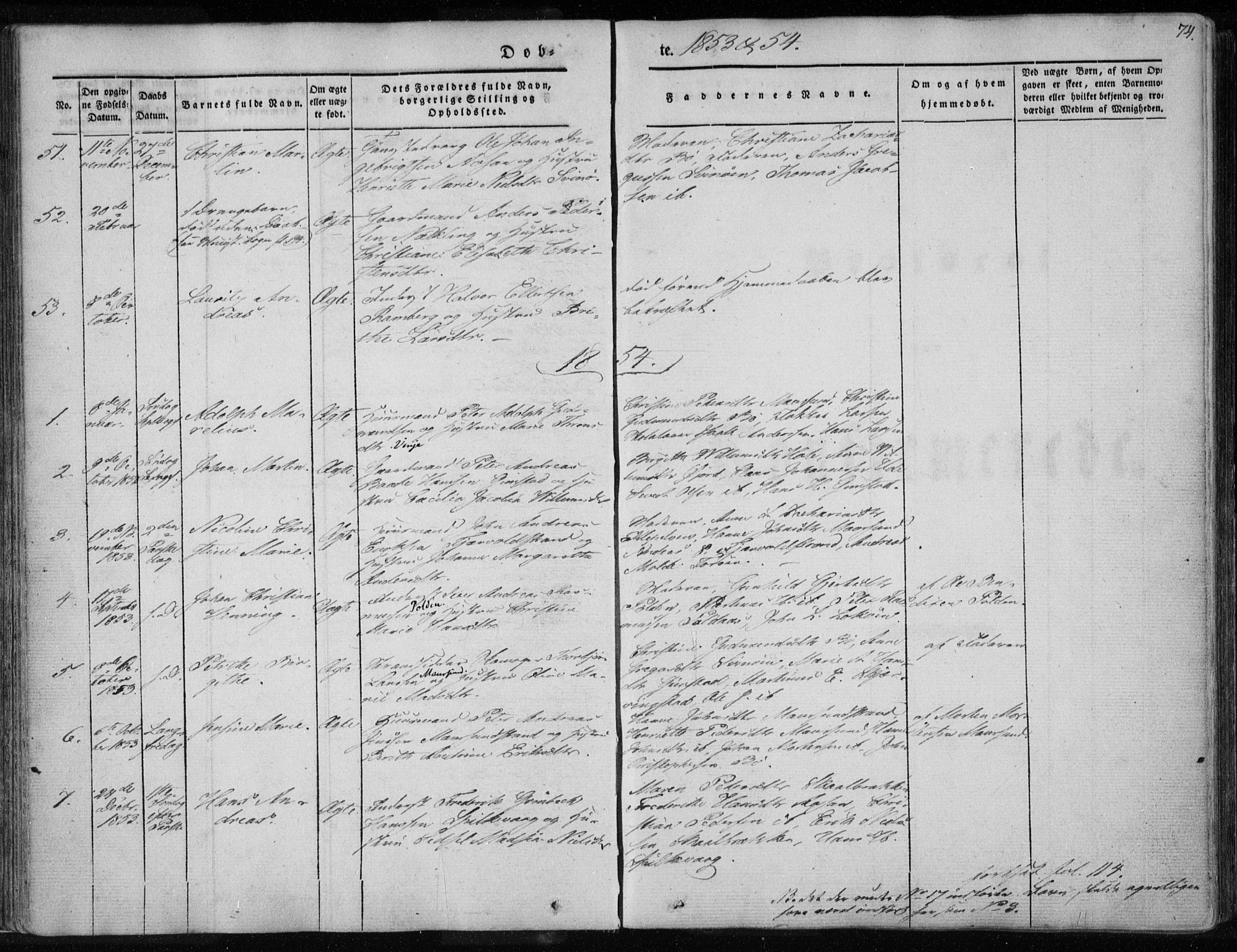Ministerialprotokoller, klokkerbøker og fødselsregistre - Nordland, SAT/A-1459/891/L1299: Parish register (official) no. 891A04, 1841-1856, p. 74