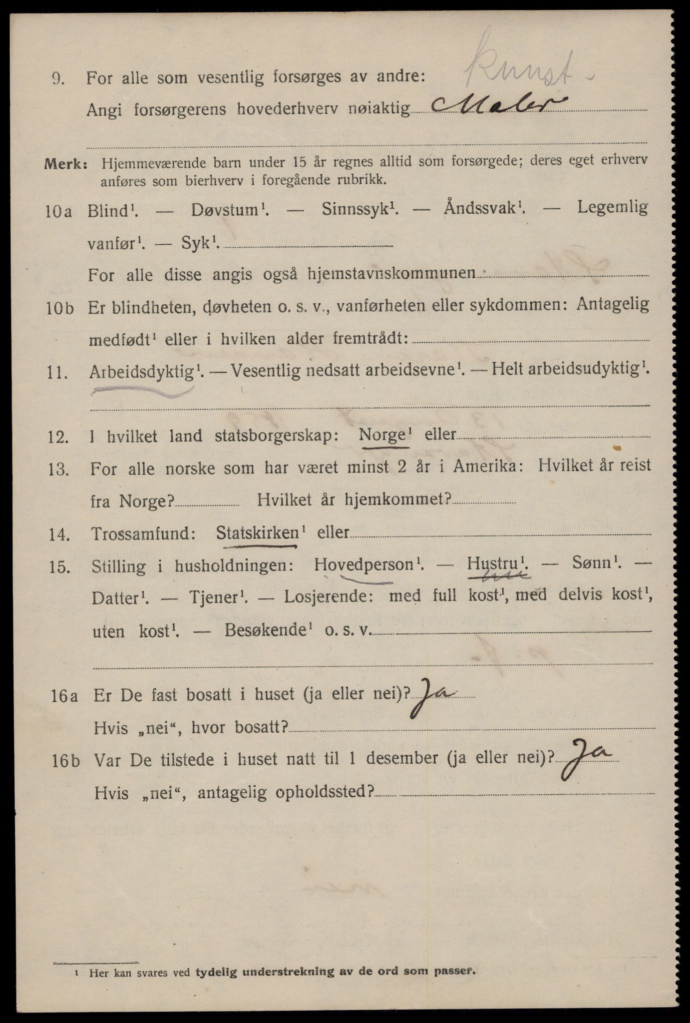 SAST, 1920 census for Stavanger, 1920, p. 66063