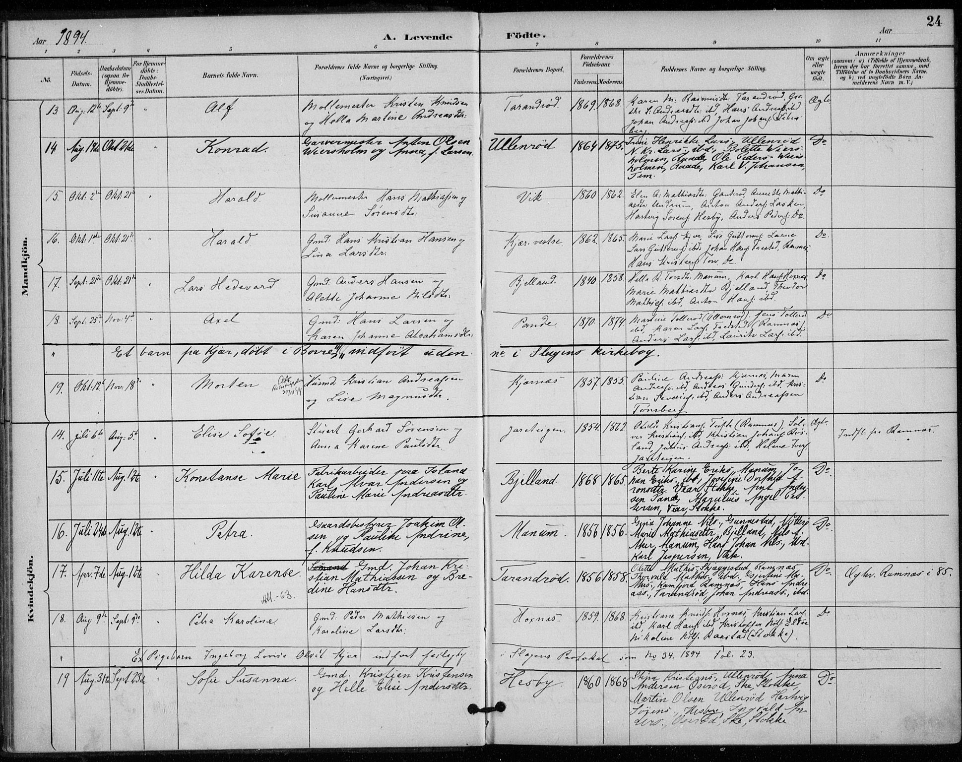 Sem kirkebøker, AV/SAKO-A-5/F/Fa/L0011: Parish register (official) no. I 11, 1888-1904, p. 24