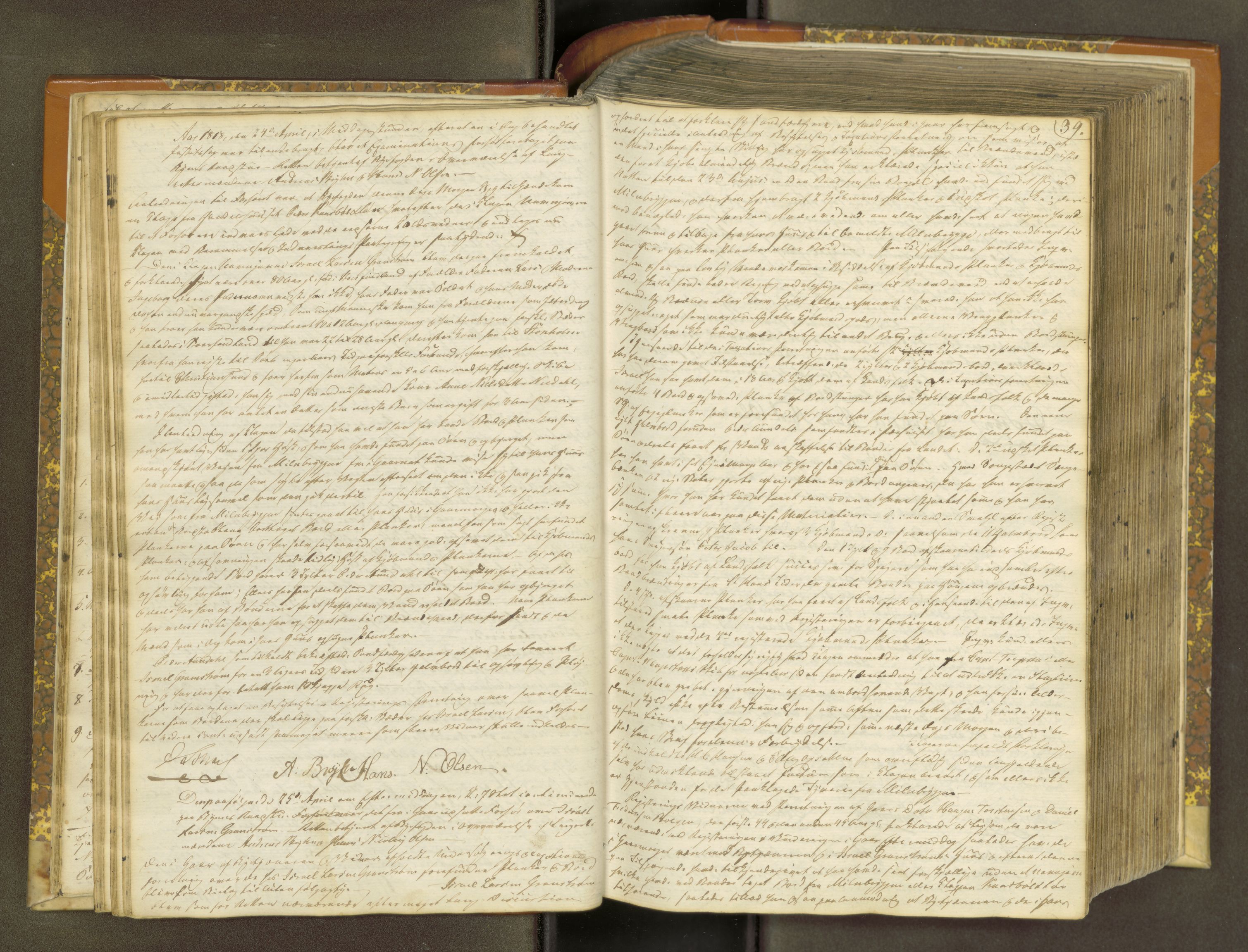 Kristiansund byfogd, AV/SAT-A-4587/A/01/L0008: Justisprotokoll. Aut. 31.12.1817, 1817-1829, p. 38b-39a