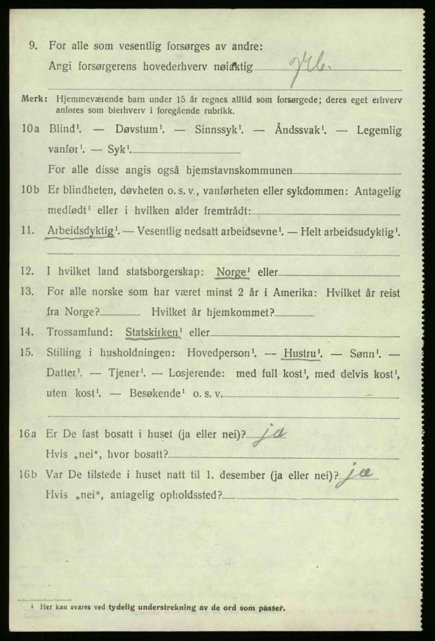 SAB, 1920 census for Gaular, 1920, p. 1269