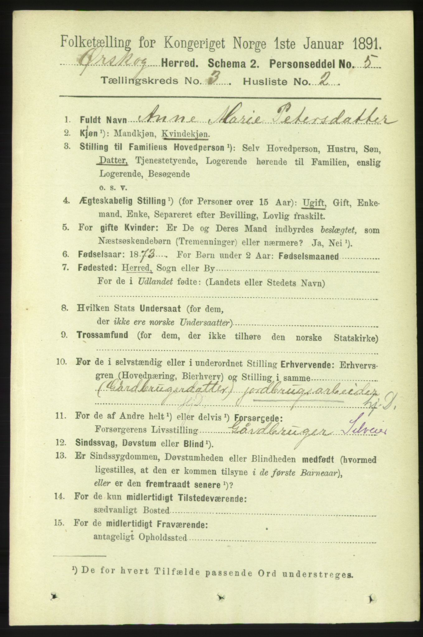 RA, 1891 census for 1527 Ørskog, 1891, p. 1314