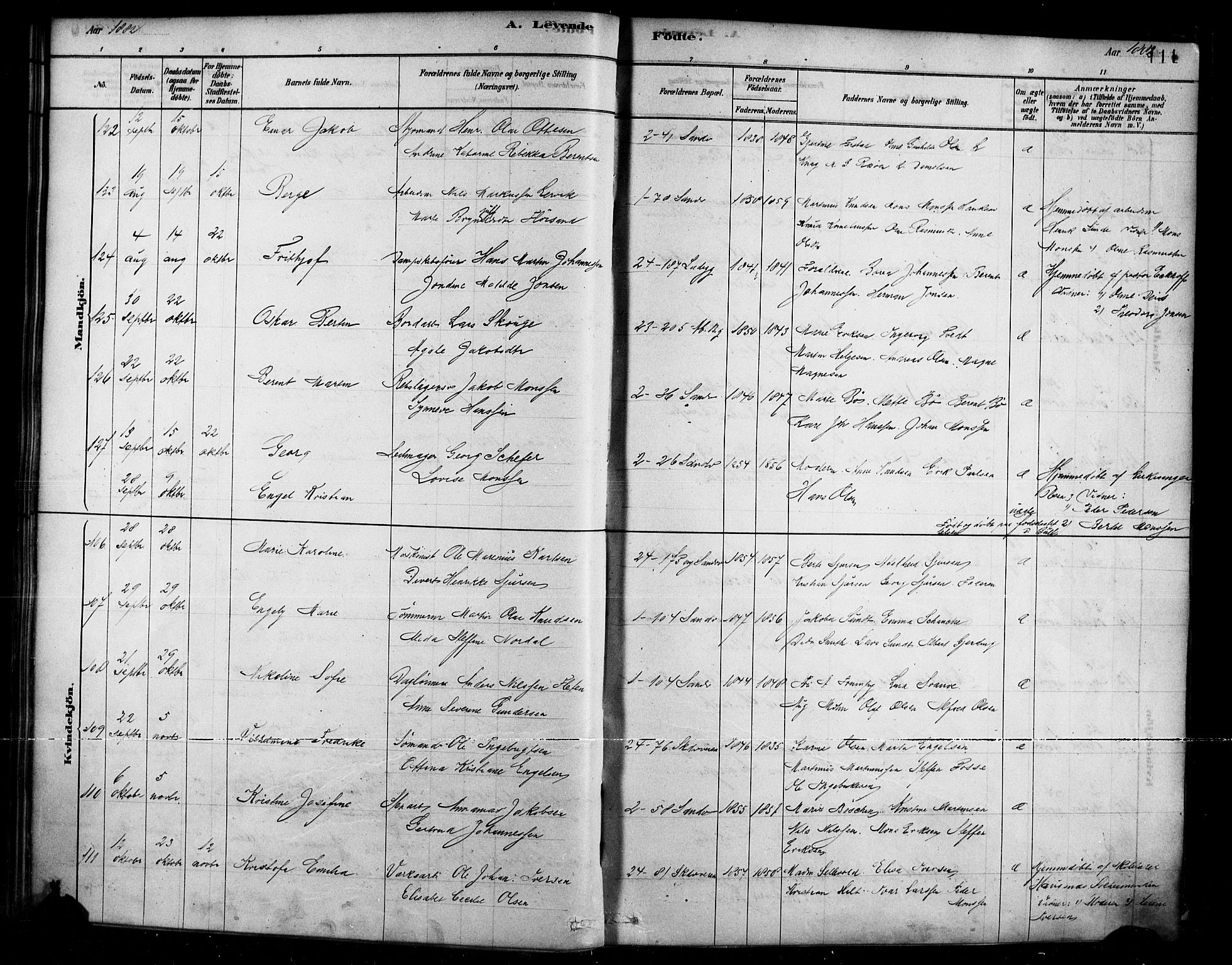 Sandviken Sokneprestembete, AV/SAB-A-77601/H/Ha/L0004: Parish register (official) no. B 1, 1878-1891, p. 111