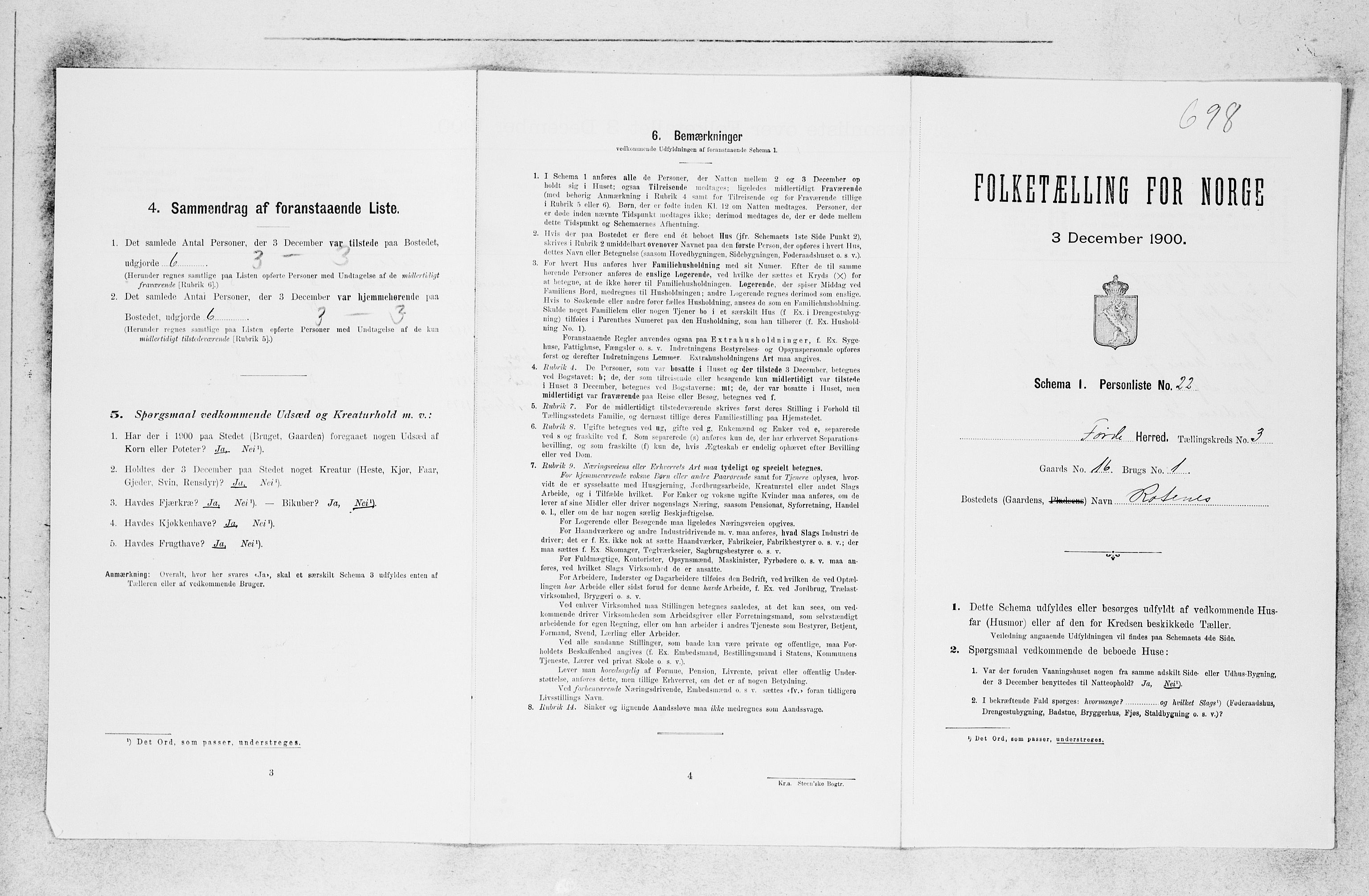 SAB, 1900 census for Førde, 1900, p. 271