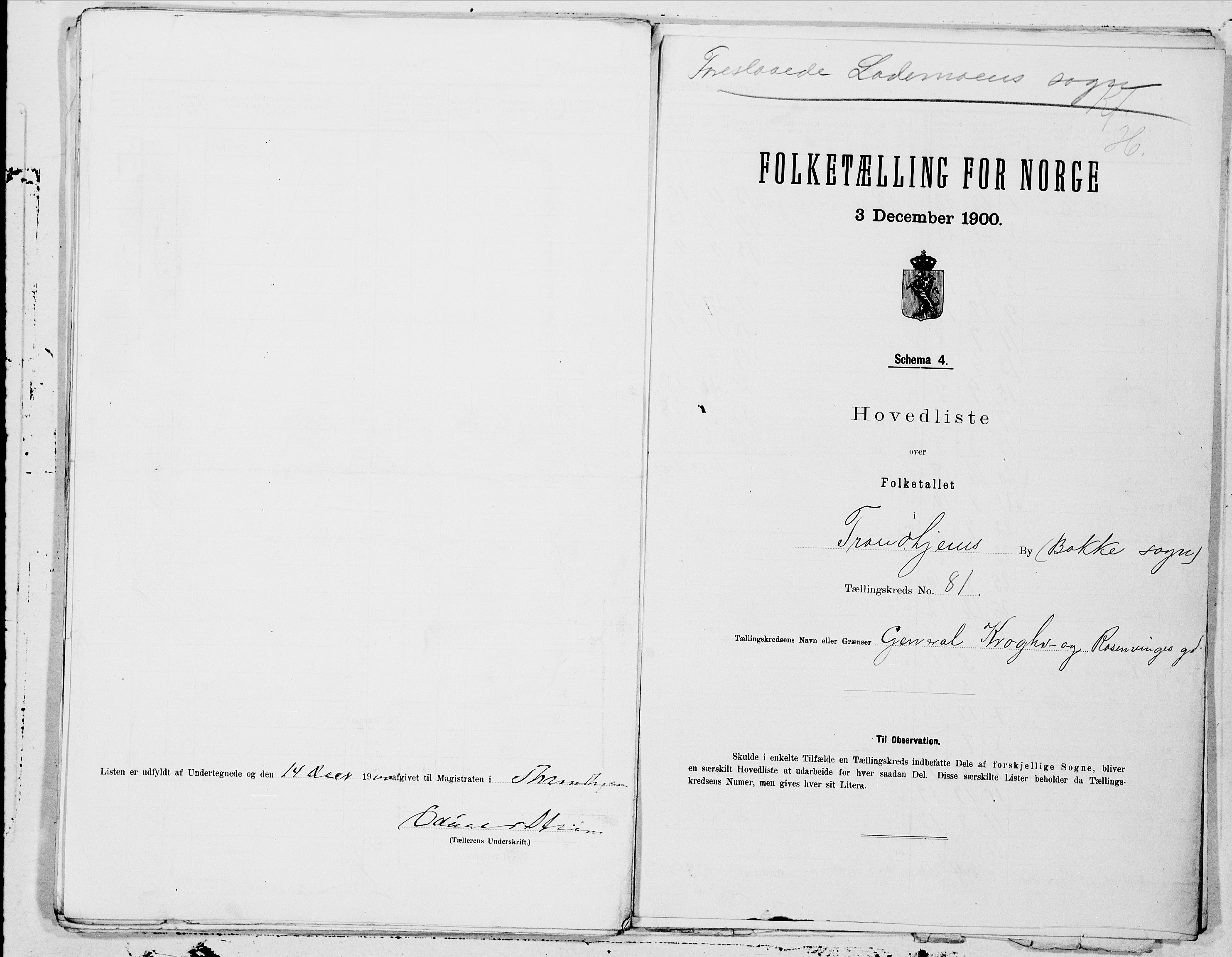 SAT, 1900 census for Trondheim, 1900, p. 161