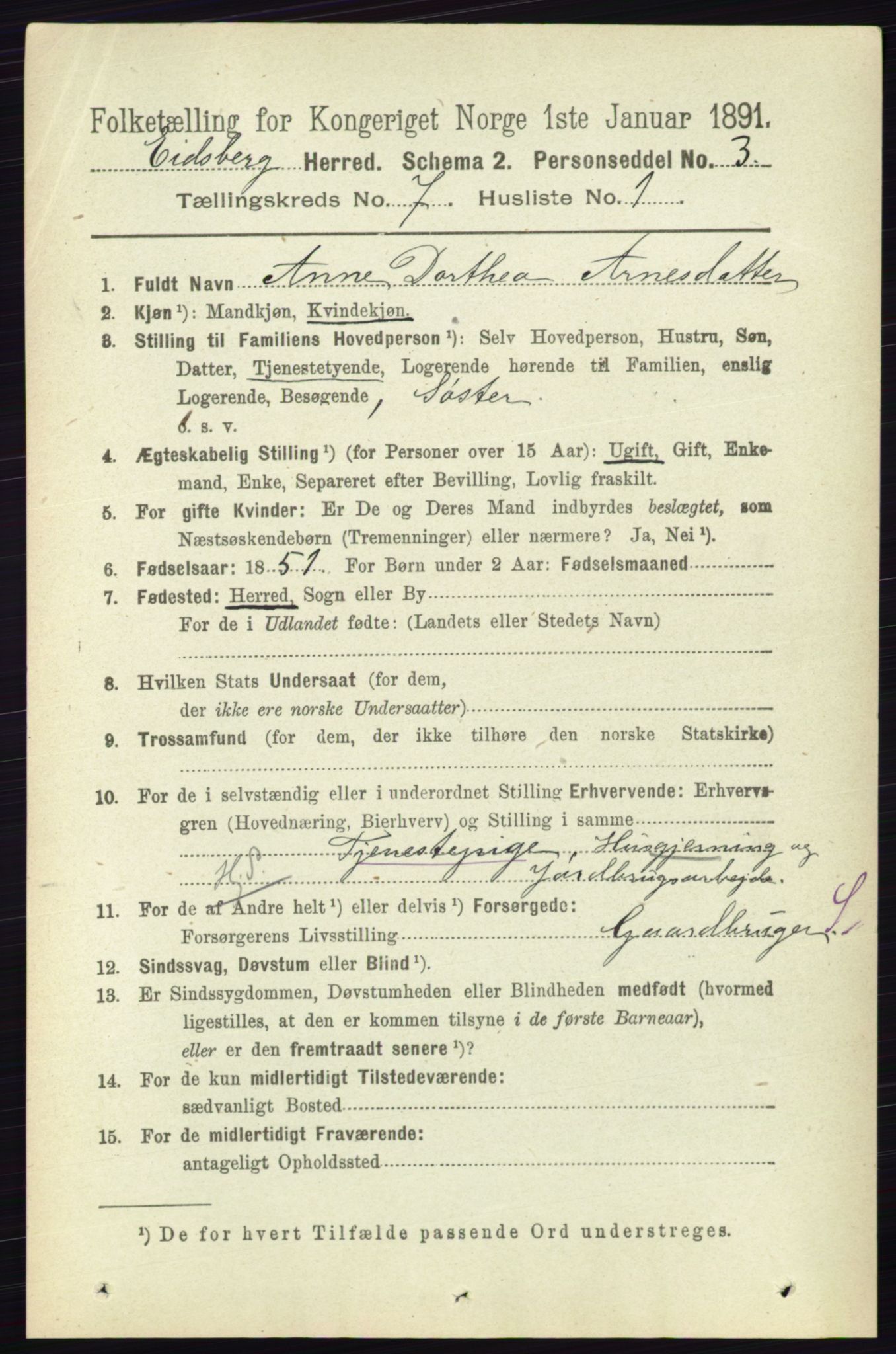 RA, 1891 census for 0125 Eidsberg, 1891, p. 4106