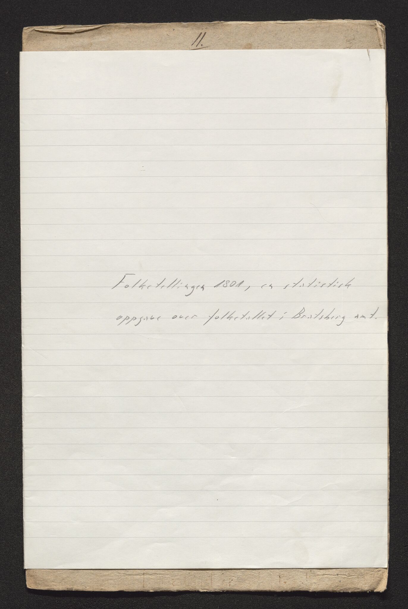 Bratsberg len og amt, AV/SAKO-A-943/I/I34/L0342/0018: Diverse manntall og fortegnelser / Statistisk oppgave over befolkningen i Bratsberg amt ved folketellingen 1801, 1801, p. 1