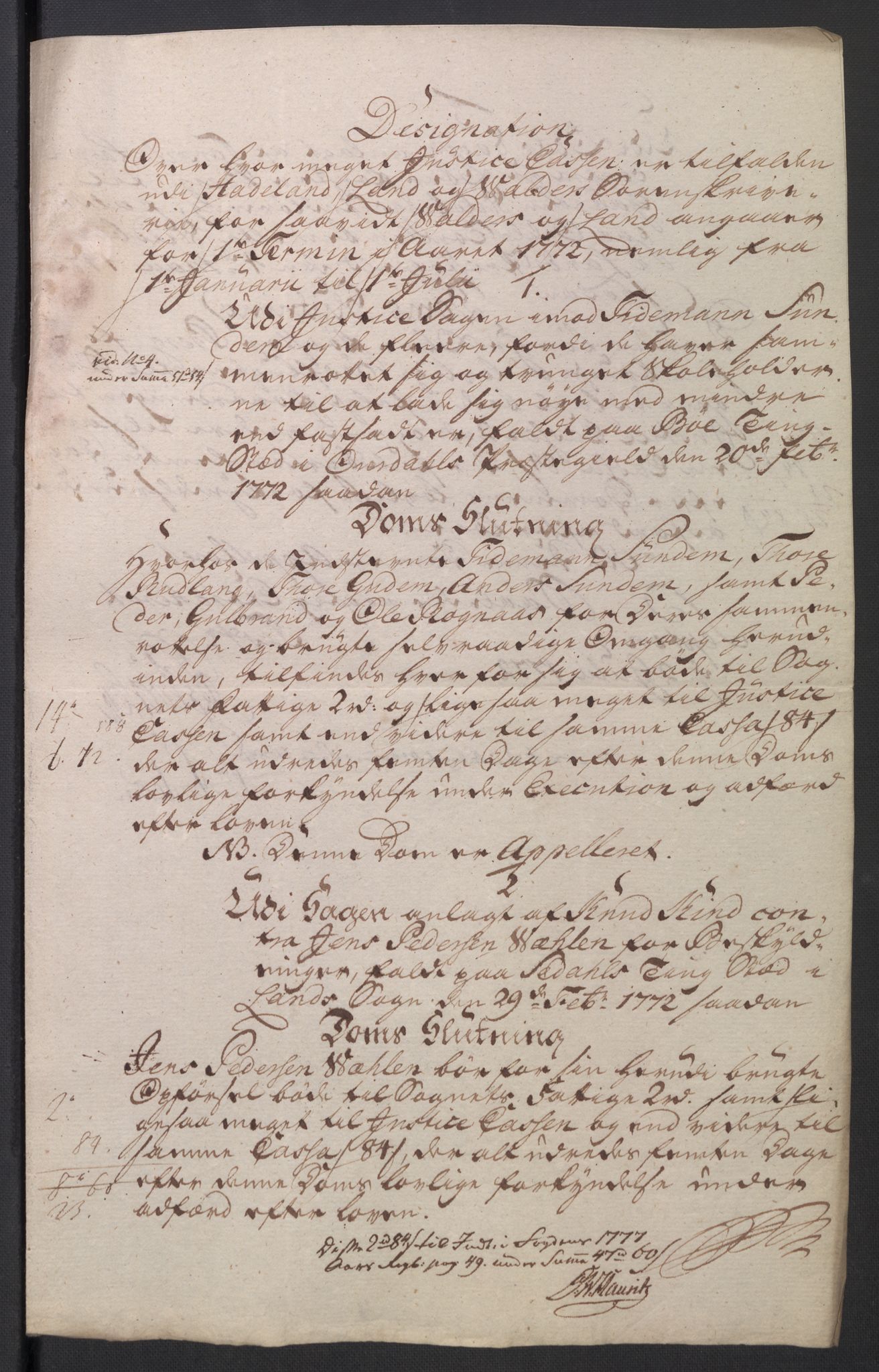 Rentekammeret inntil 1814, Reviderte regnskaper, Mindre regnskaper, AV/RA-EA-4068/Rb/L0014: Opplands amt, 1771-1779, p. 167