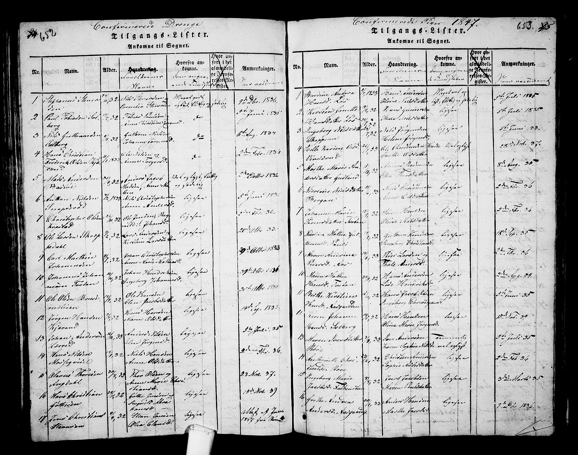 Borre kirkebøker, SAKO/A-338/G/Ga/L0001: Parish register (copy) no. I 1, 1815-1851, p. 652-653