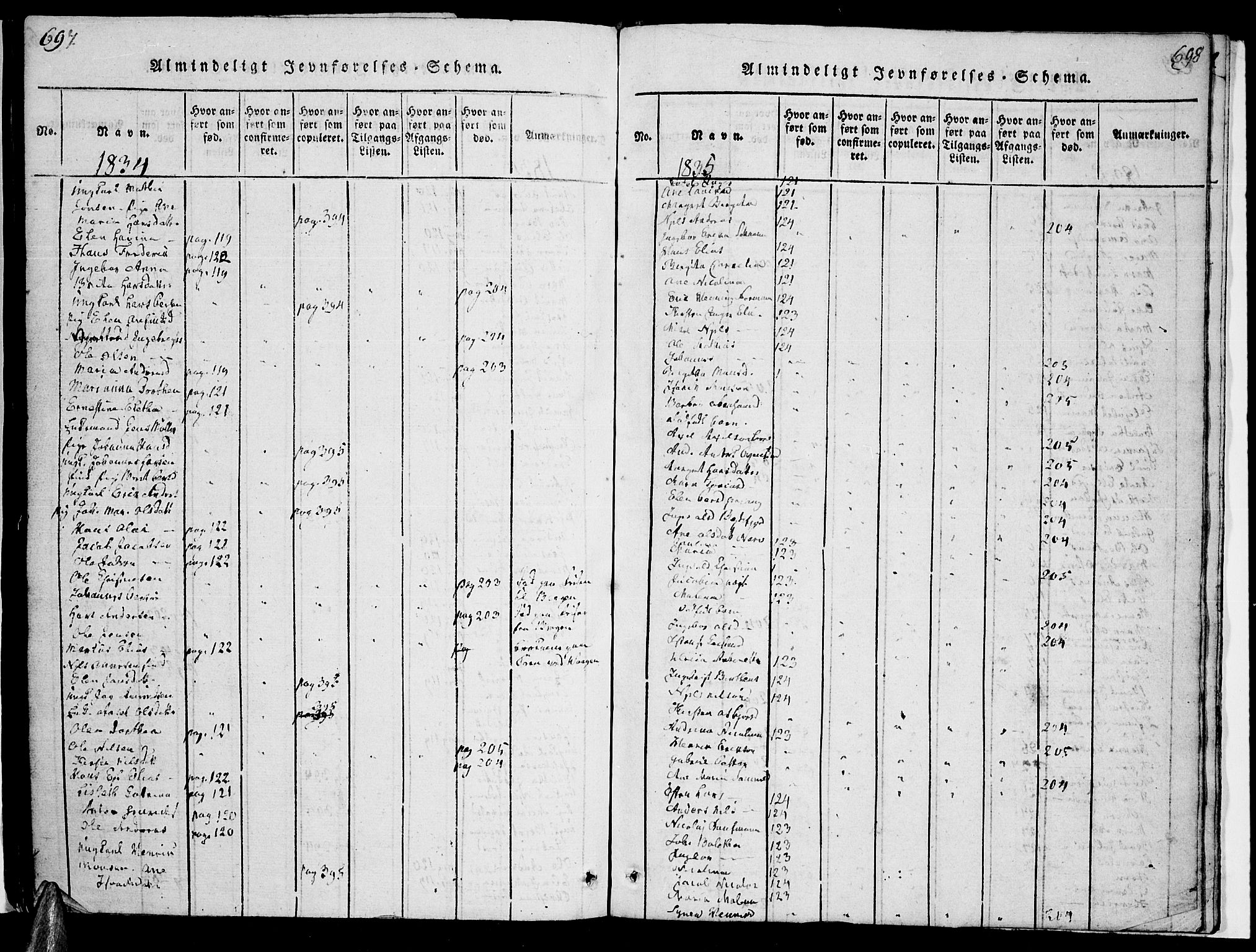 Ministerialprotokoller, klokkerbøker og fødselsregistre - Nordland, AV/SAT-A-1459/863/L0894: Parish register (official) no. 863A06, 1821-1851, p. 697-698