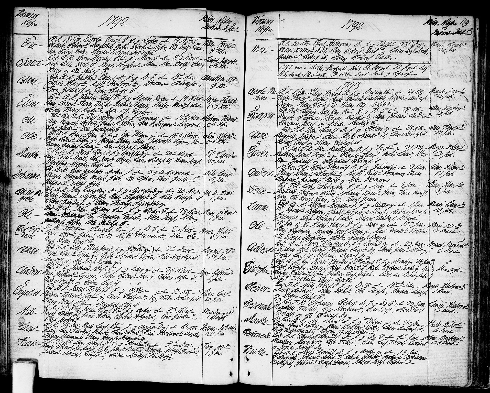 Asker prestekontor Kirkebøker, SAO/A-10256a/F/Fa/L0003: Parish register (official) no. I 3, 1767-1807, p. 119