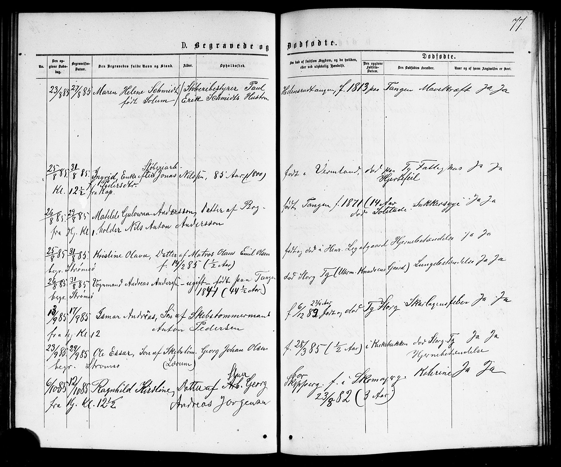 Strømsø kirkebøker, AV/SAKO-A-246/G/Ga/L0002: Parish register (copy) no. 2, 1877-1896, p. 77