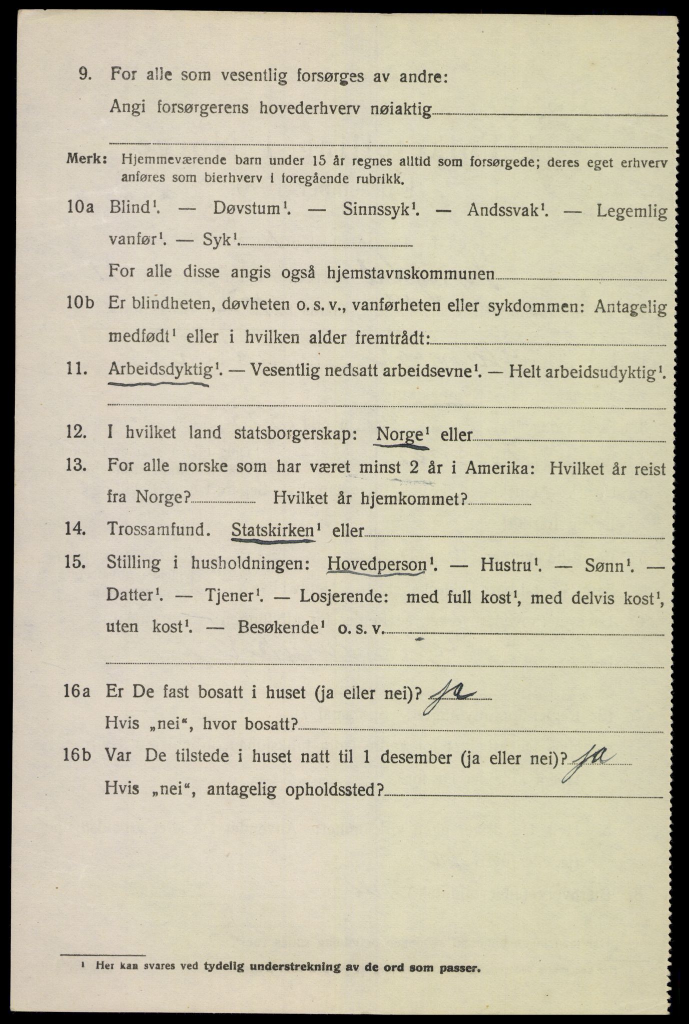 SAK, 1920 census for Lyngdal, 1920, p. 5484