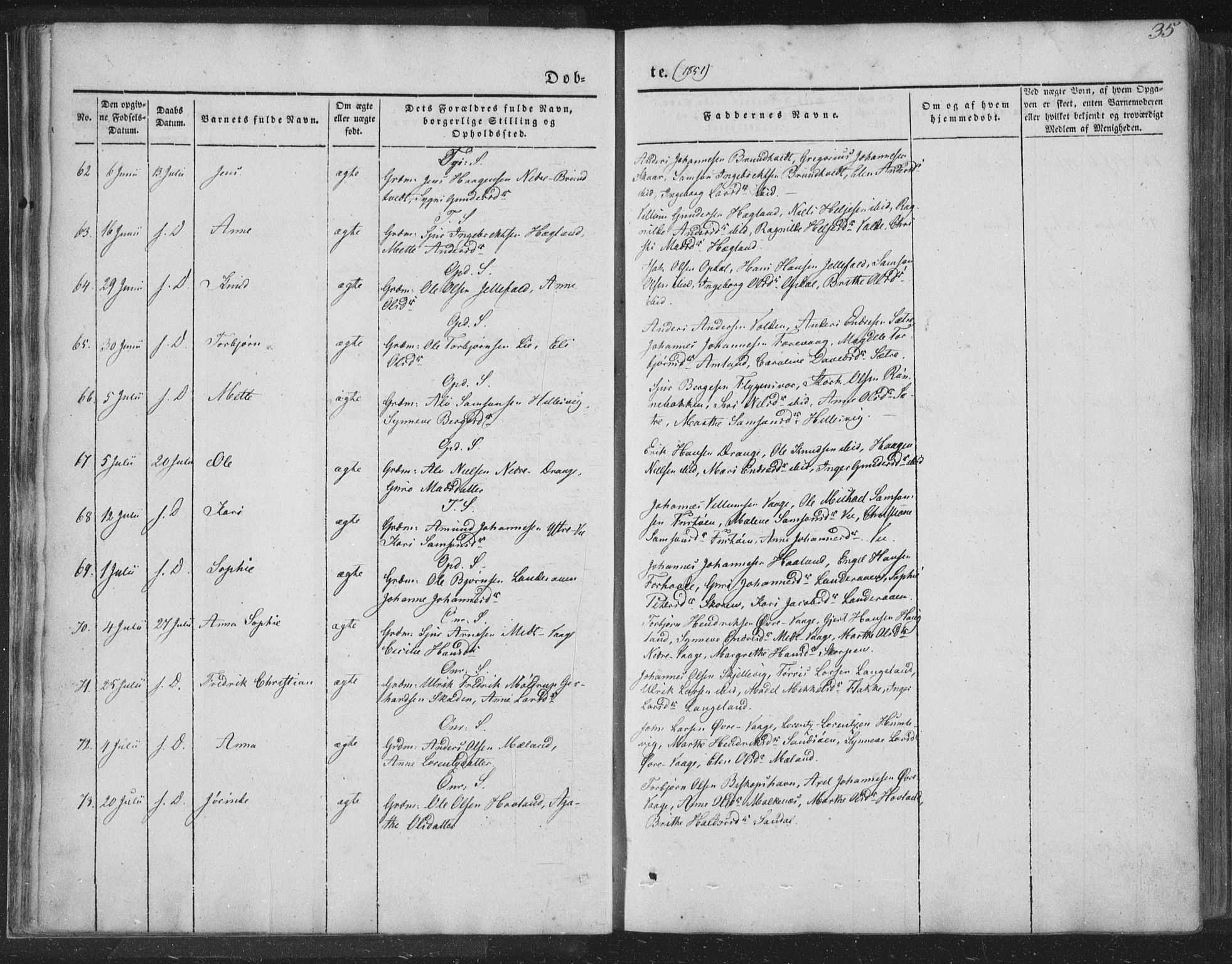 Tysnes sokneprestembete, AV/SAB-A-78601/H/Haa: Parish register (official) no. A 10, 1848-1859, p. 35