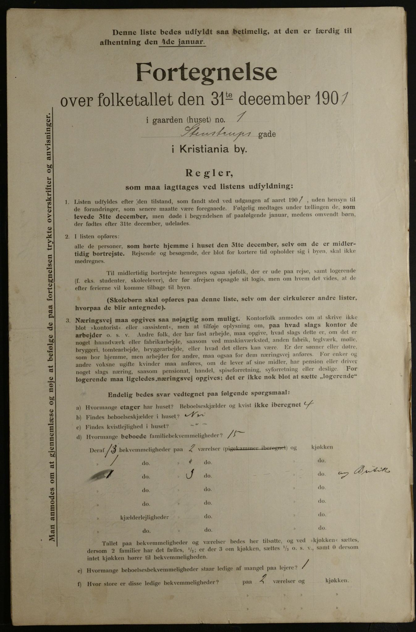 OBA, Municipal Census 1901 for Kristiania, 1901, p. 15448